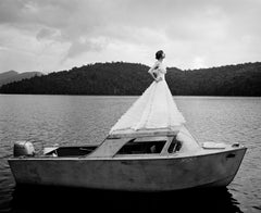 Laura on Top of Boat, Lake Placid, NY - 40 x 49 inches