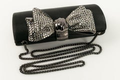 Rodo Black Satin Evening Bag