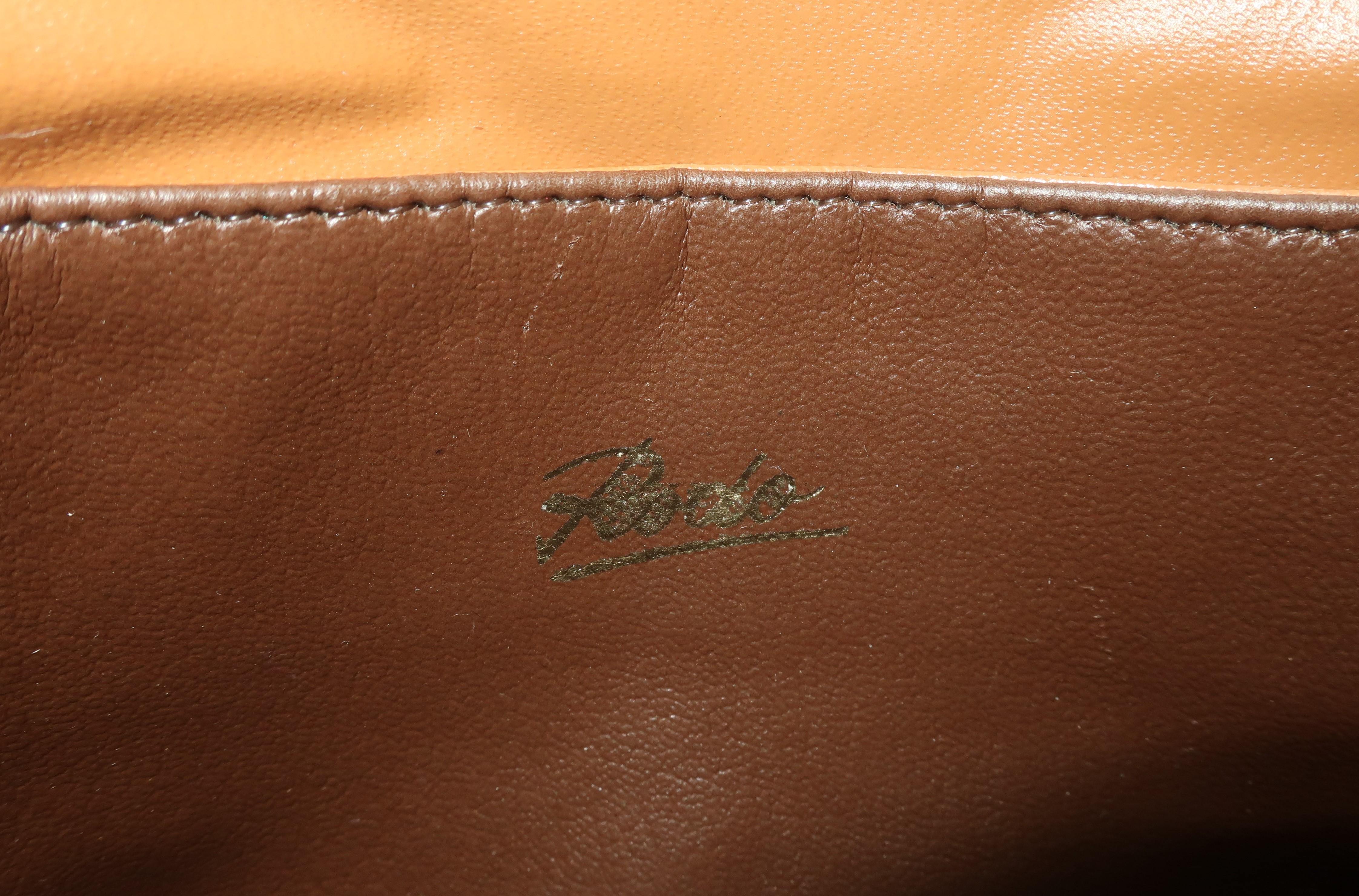 Rodo Brown Taupe Raffia Straw Handbag, C.1970 5