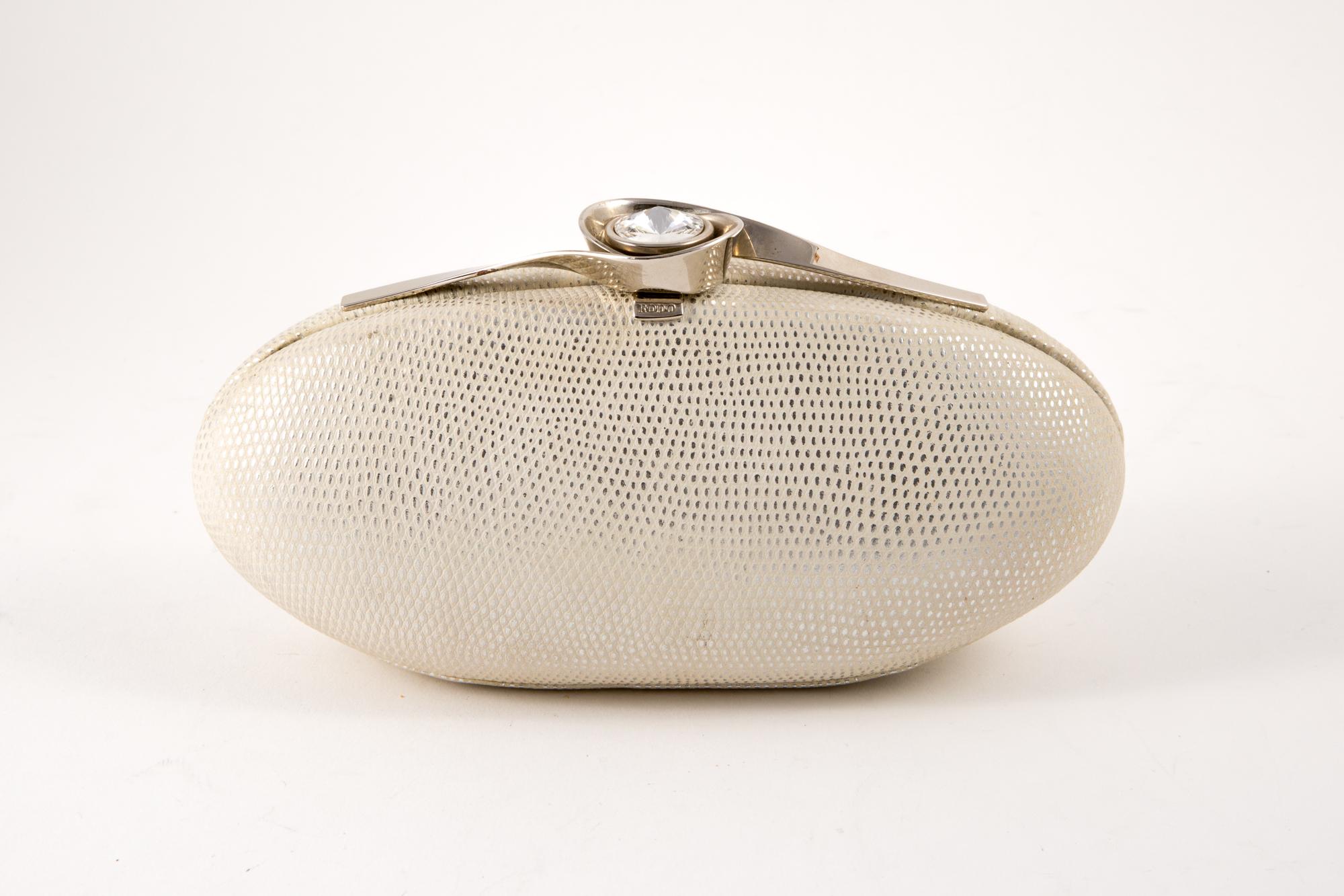Beige Rodo Cocktail Ivory Clutch For Sale