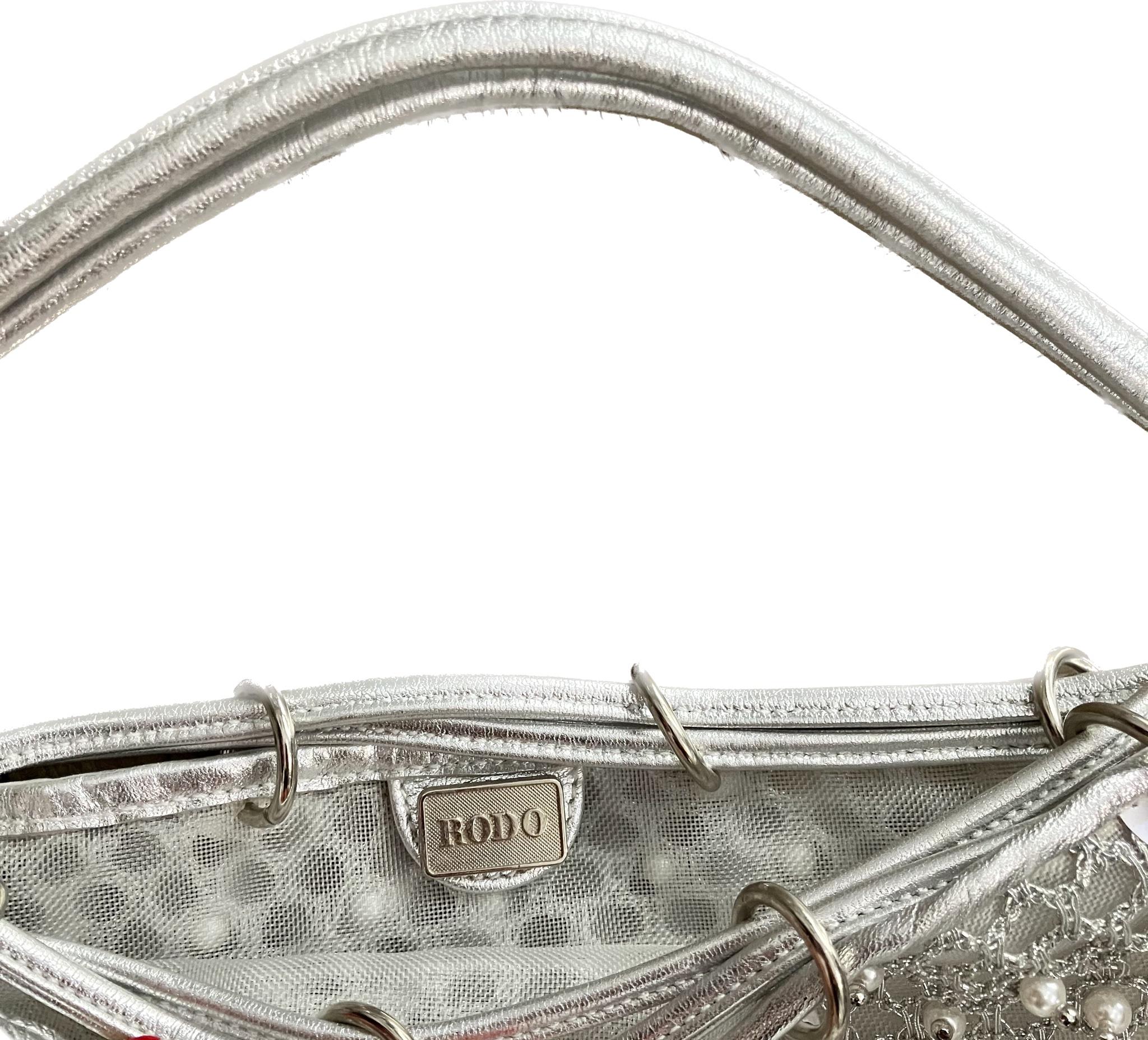 Women's Rodo Cocktail Silver Rhodoid Disc Handbag  For Sale