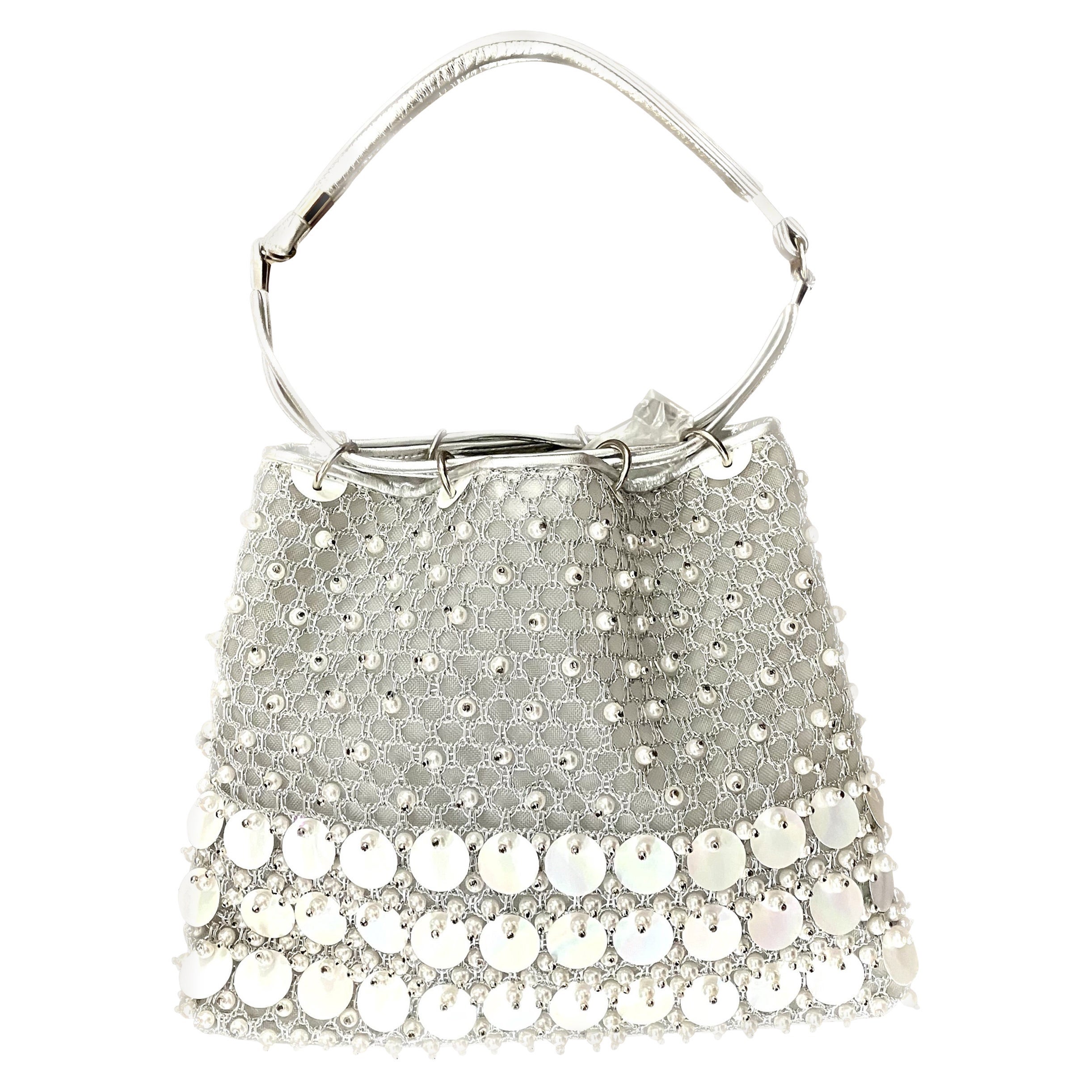 Rodo Cocktail Silver Rhodoid Disc Handbag