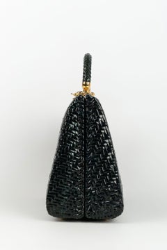 Rodo Sac en osier bleu foncé