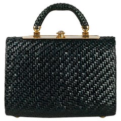 Rodo Bolsa de Mimbre Azul Oscuro