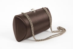 Rodo Dark Chocolate Silk Clutch Bag
