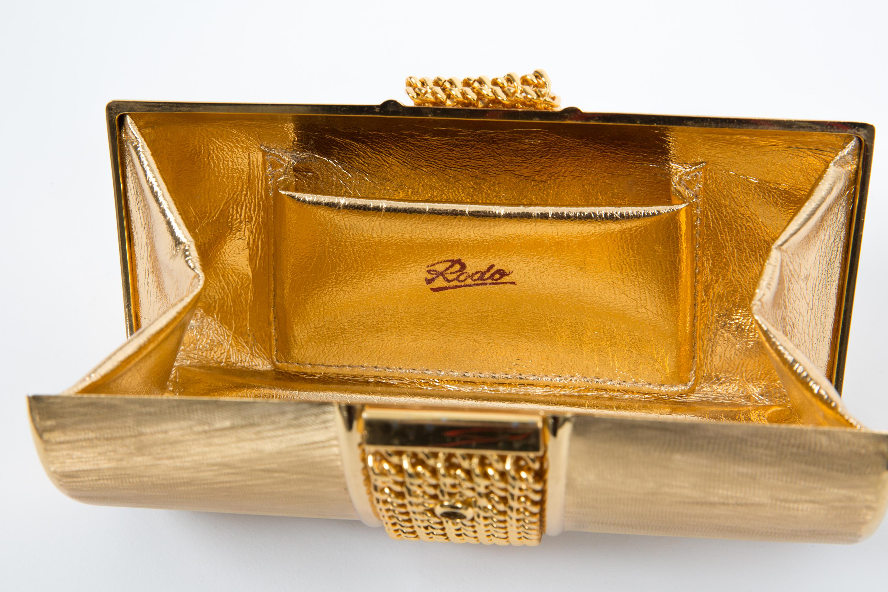 Women's Rodo Gold-Tone Metal Clutch Bag For Sale