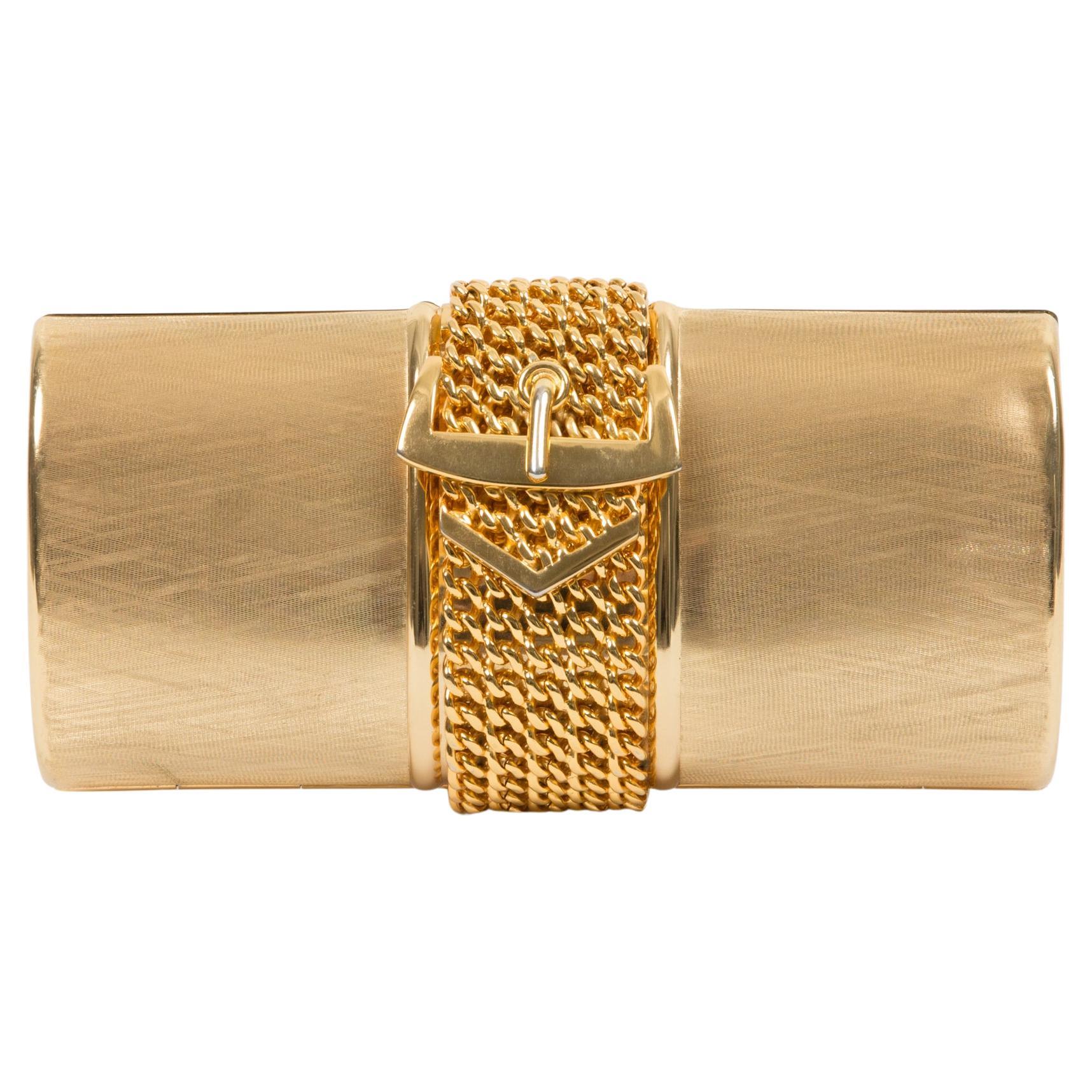 Rodo Gold-Tone Metal Clutch Bag