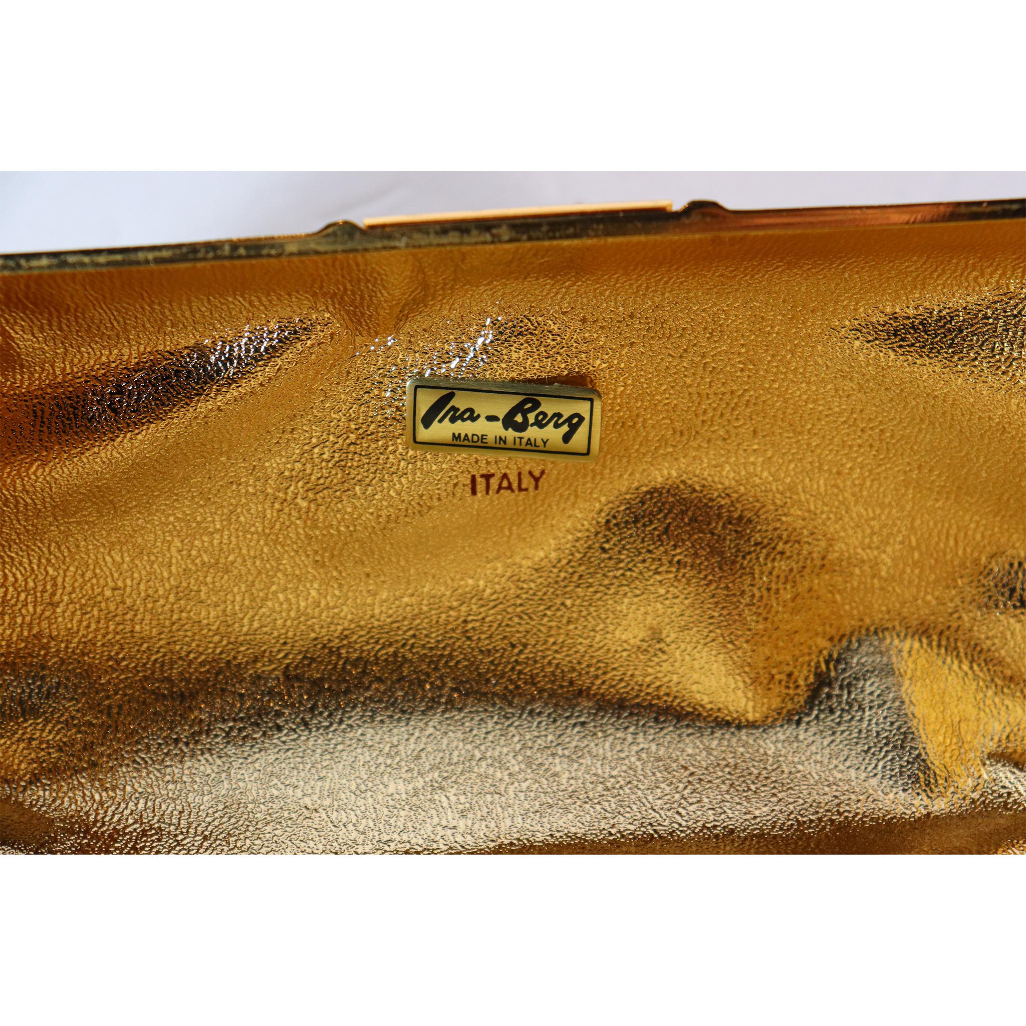 Rodo Golden Minaudière Handbag with Buckle Strap 4