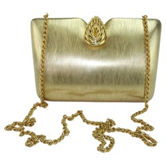RODO Italian Brushed Gold Convertible Clutch Handbag, 1970's