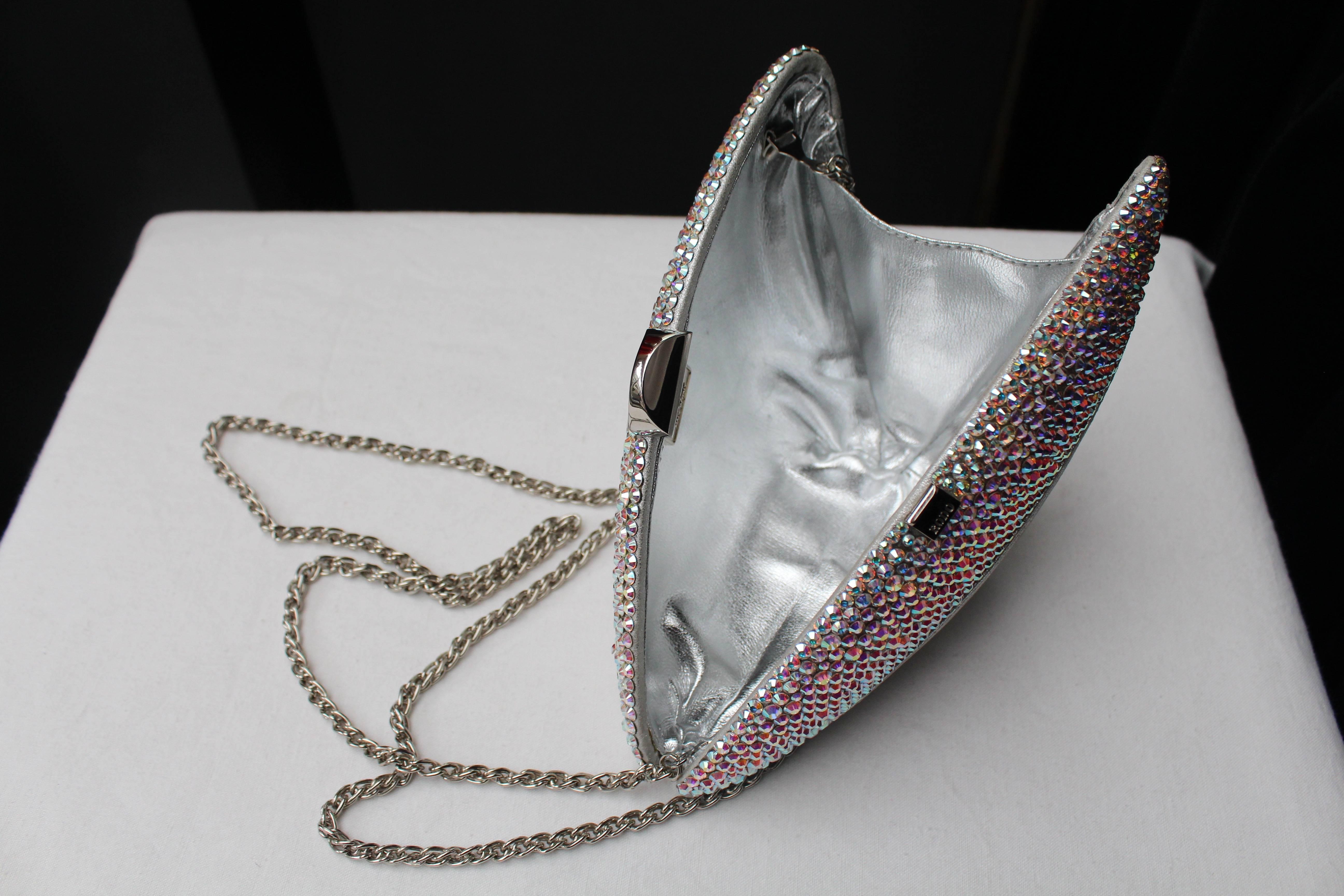 Rodo silvery leather small evening bag 1