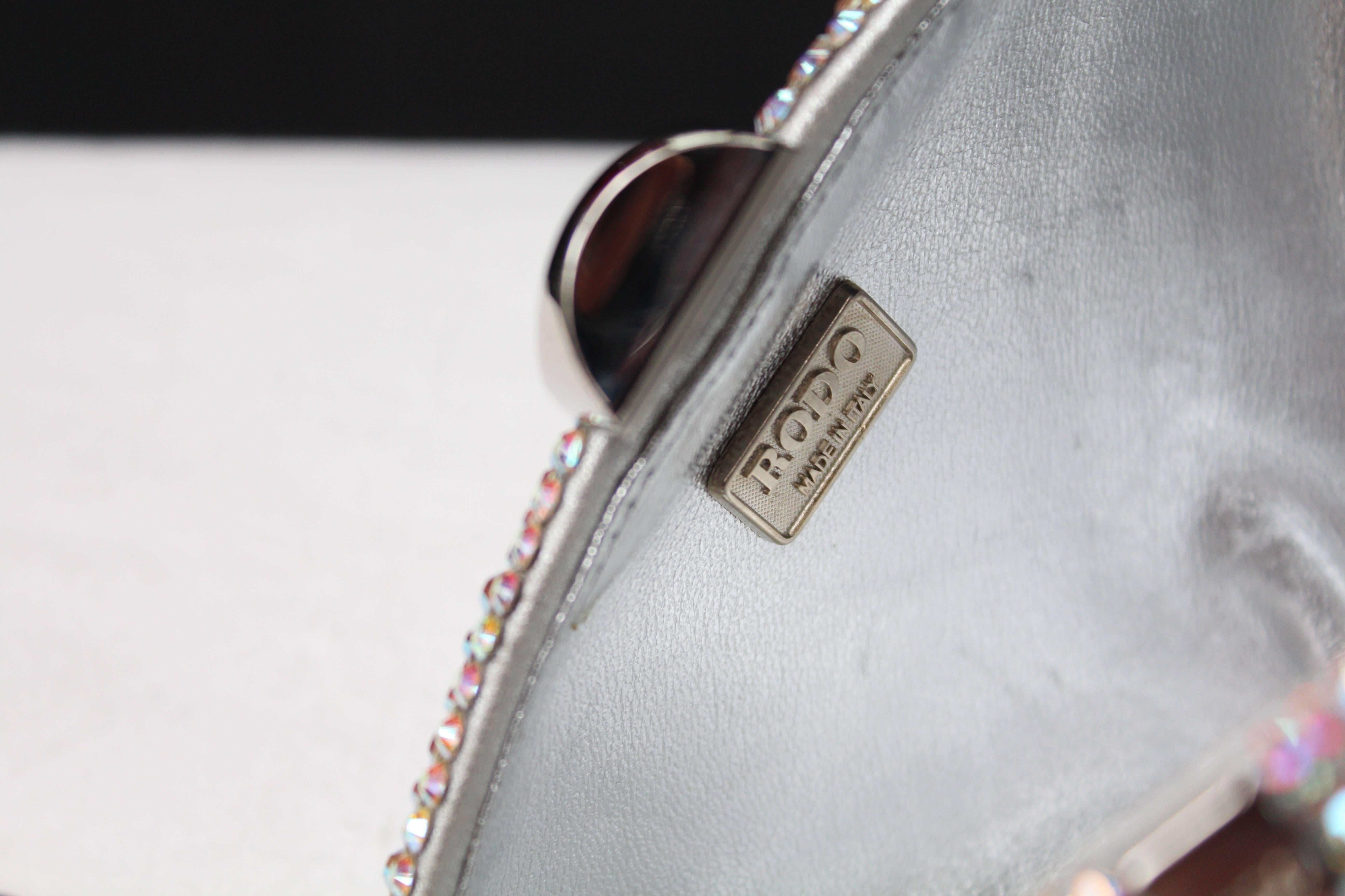 Rodo silvery leather small evening bag 3