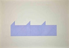 Abstract Geometrical Scene - Mixed Media by Rodolfo Aricò - 1970s