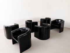Rodolfo Bonetto fiberglass monobloc armchairs Melaina for Driade - 1970