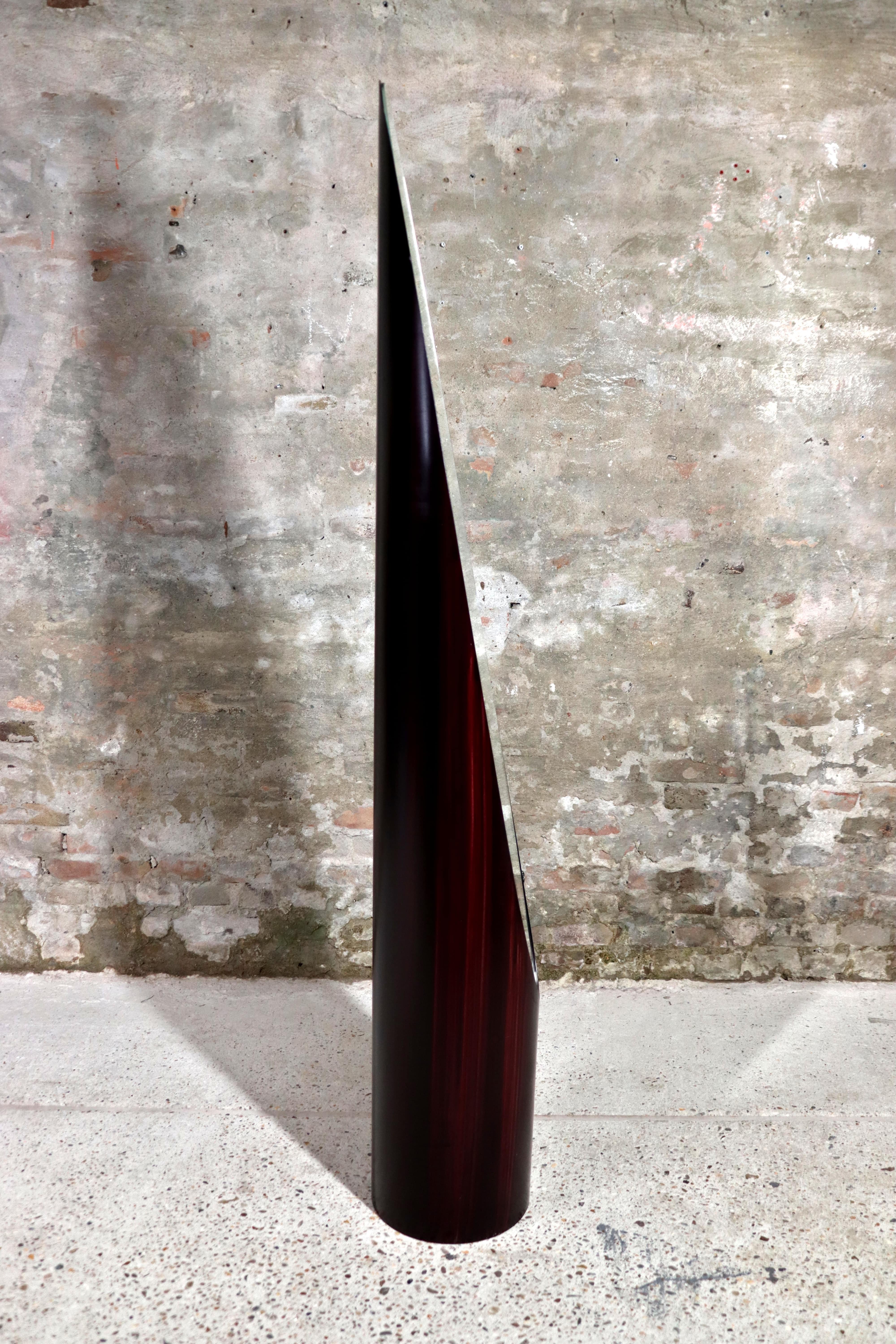 Plastique Rodolfo Bonetto - Miroir à rouge à lèvres - Unghia - Faux Wood - années 1970 en vente