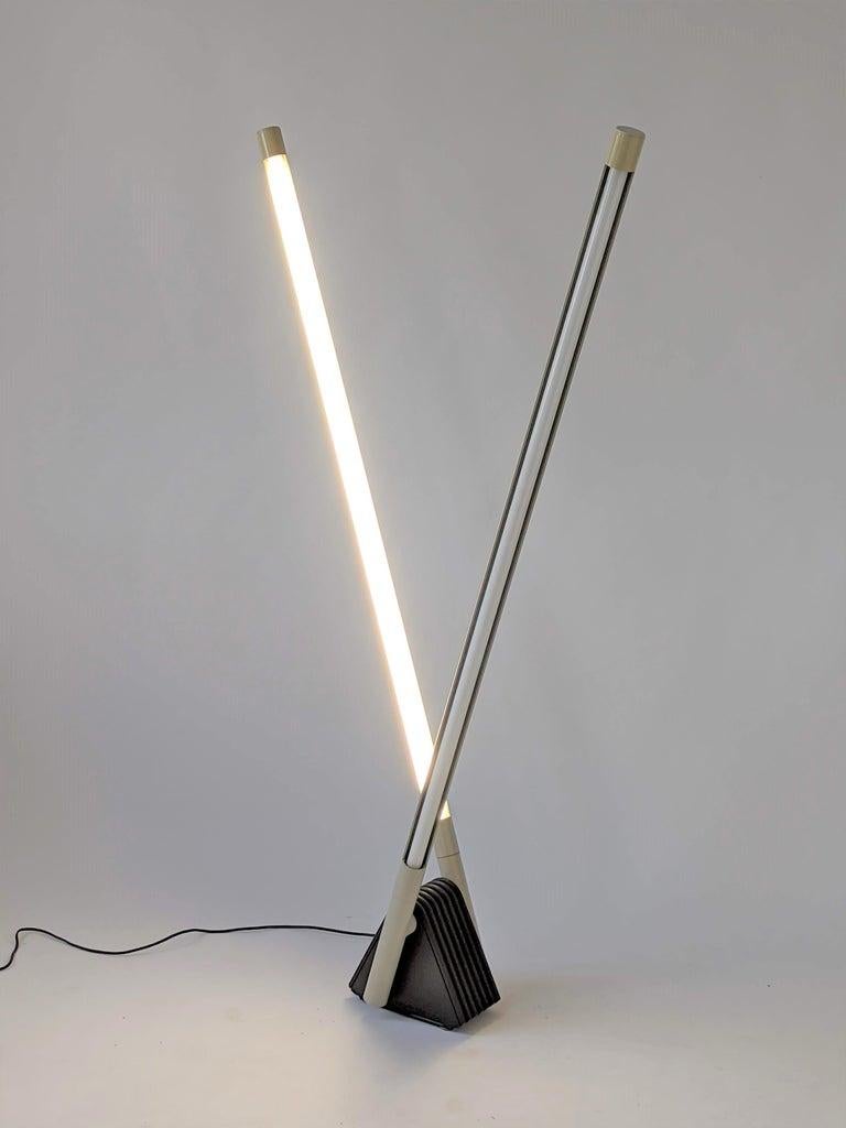 Steel Rodolfo bonetto  sistema Flu' floor lamp Kinetic floor lamp   For Sale