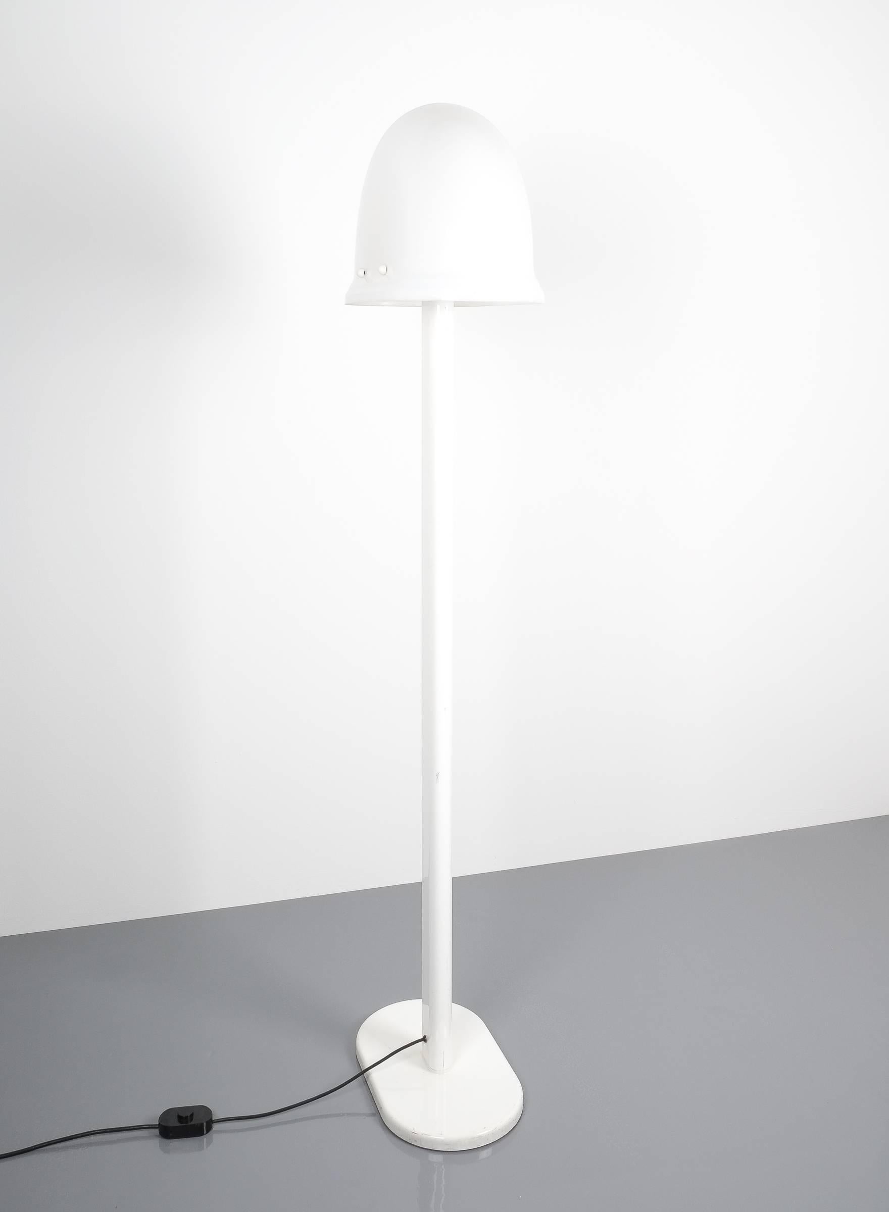 Stehlampe aus weißem Metall Lucite von Rodolfo Bonetto Guzzini, Italien, 1970 im Angebot 1