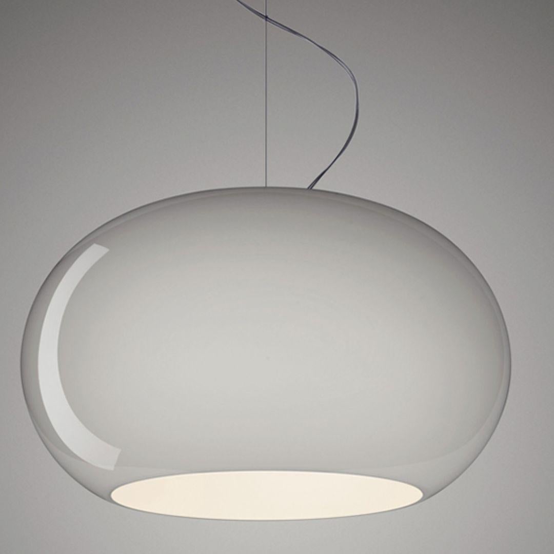 Italian Rodolfo Dordoni ‘Buds 2’ Handblown Glass LED Pendant Lamp in Grey for Foscarini For Sale