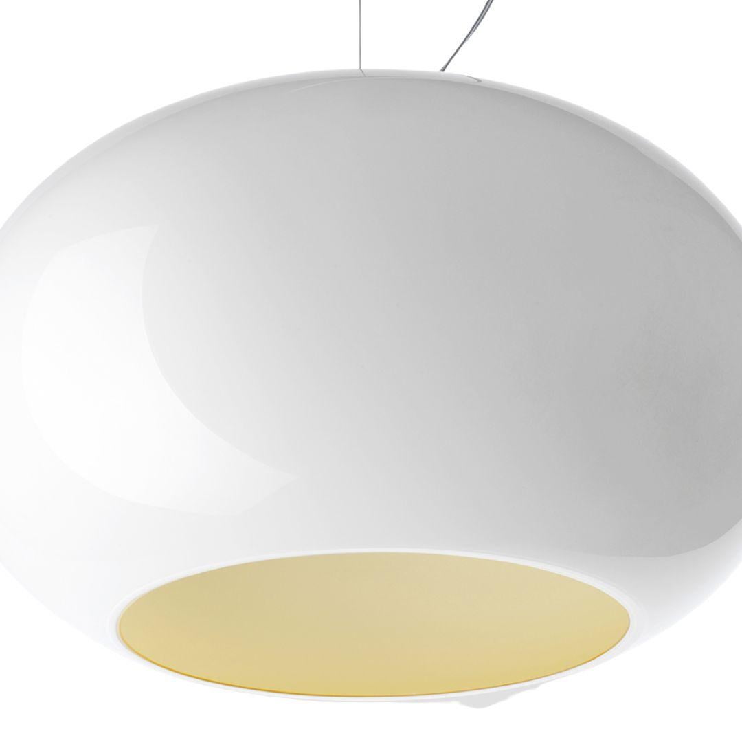Stainless Steel Rodolfo Dordoni ‘Buds 2’ Handblown Glass Led Pendant Lamp in White for Foscarini For Sale