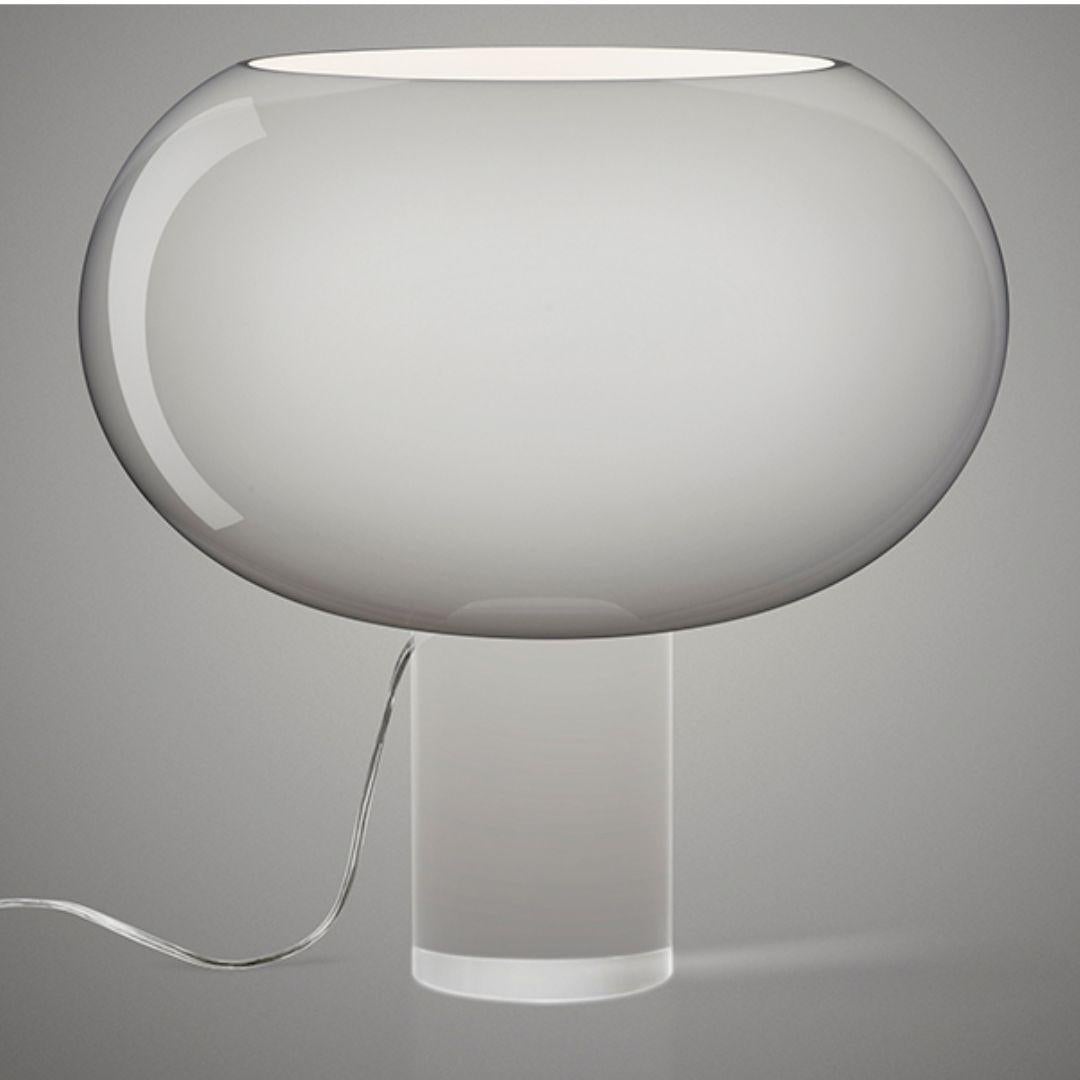 Mid-Century Modern Lampe de table en verre soufflé à la bouche 'Buds 2' de Rodolfo Dordoni en gris pour Foscarini en vente