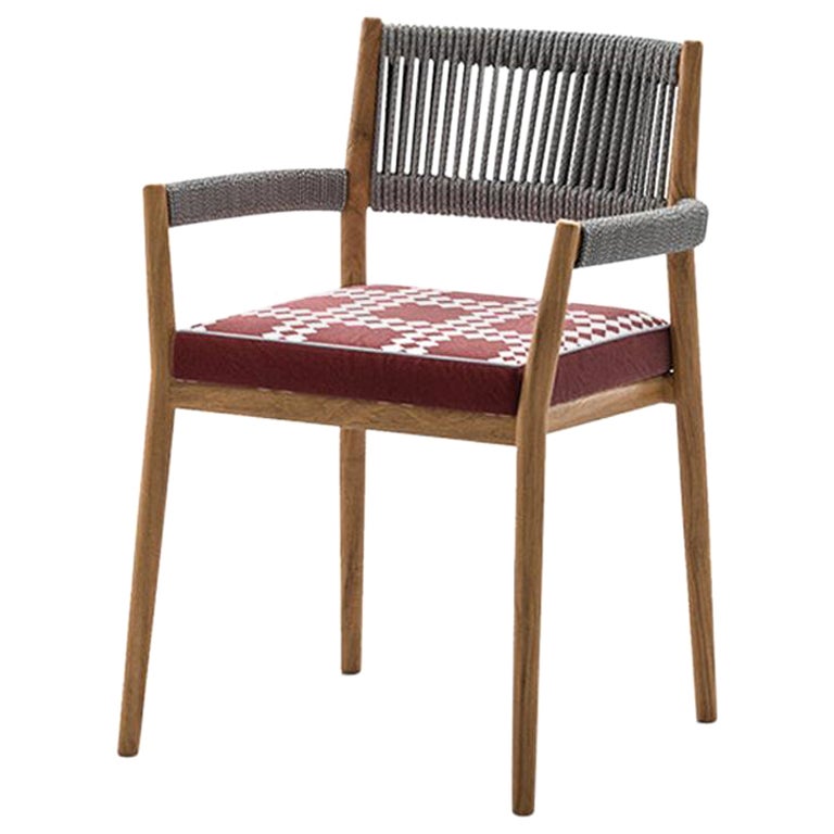 Rodolfo Dordoni ''Dine Out' Outside Chair, Teak, Rope and Fabric by Cassina For Sale