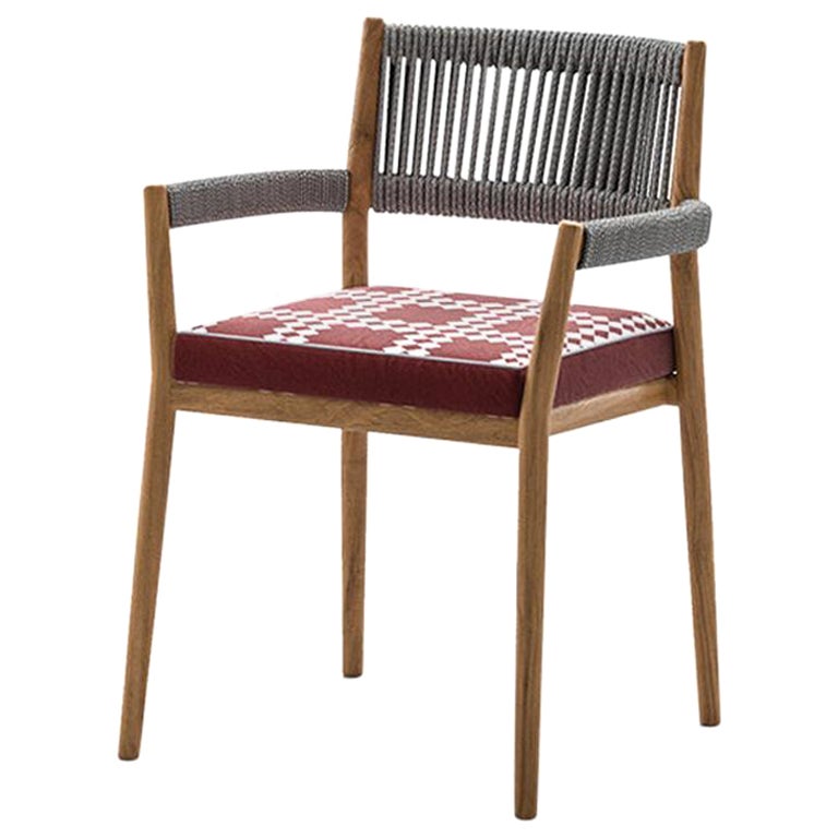 Rodolfo Dordoni ''Dine Out' Outside Chair, Teak, Rope and Fabric by Cassina