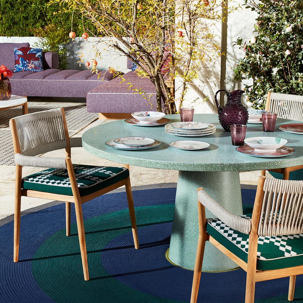 Rodolfo Dordoni ''Dine Out' Outside Chair, Teak, Rope and Fabric by Cassina In New Condition In Barcelona, Barcelona