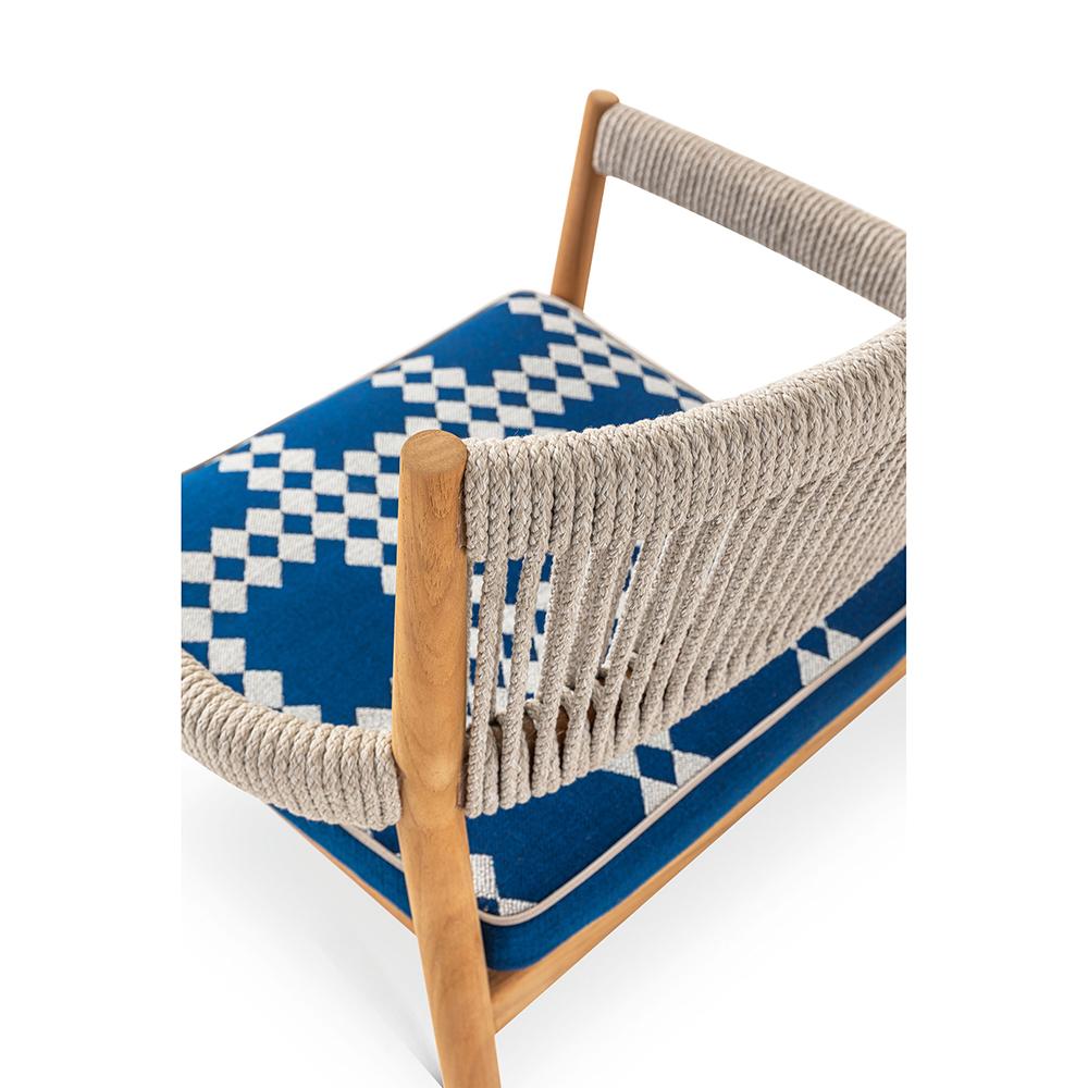 Contemporary Rodolfo Dordoni ''Dine Out' Outside Chair, Teak, Rope and Fabric by Cassina