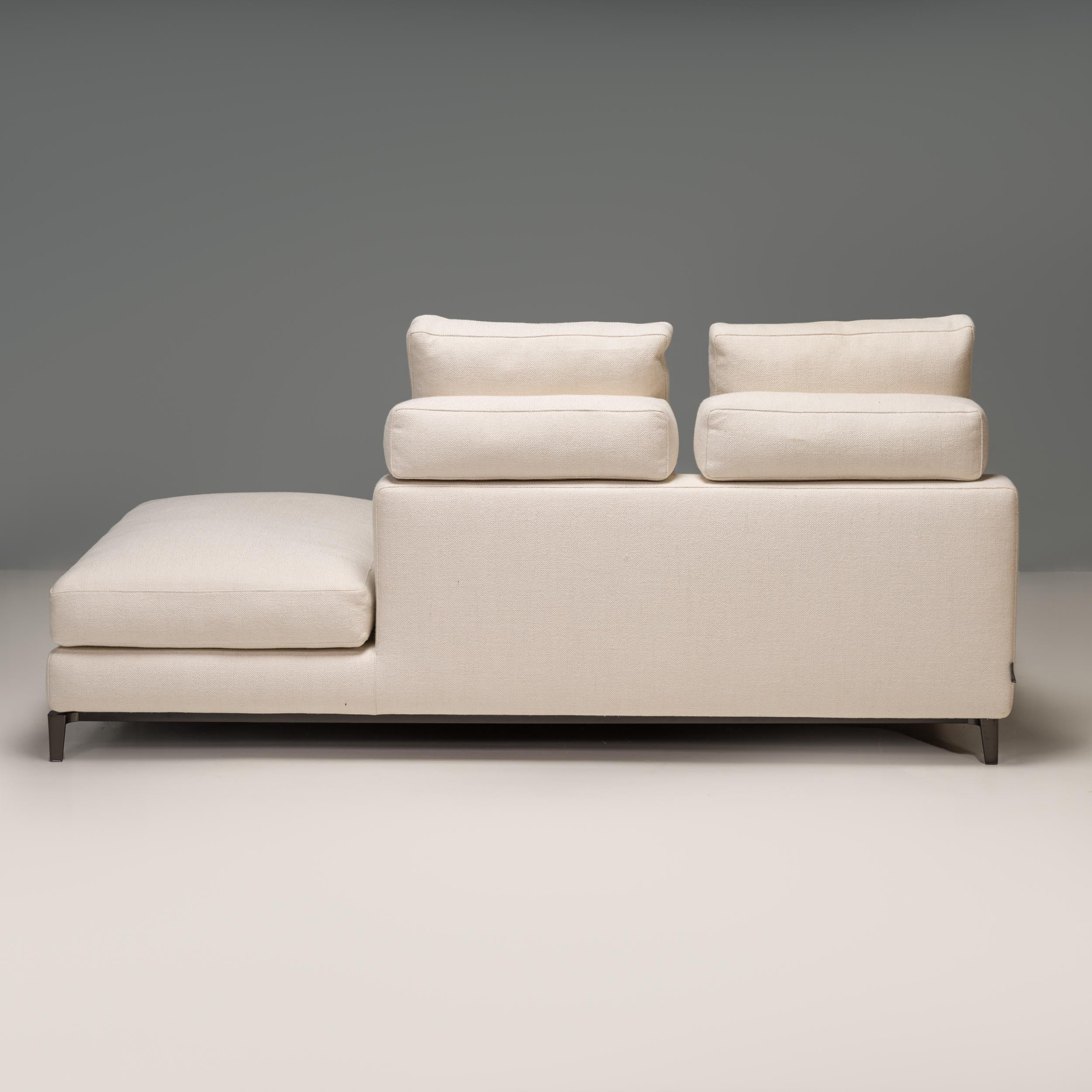 Contemporary Rodolfo Dordoni for Minotti Andersen White Fabric Armless Sofa