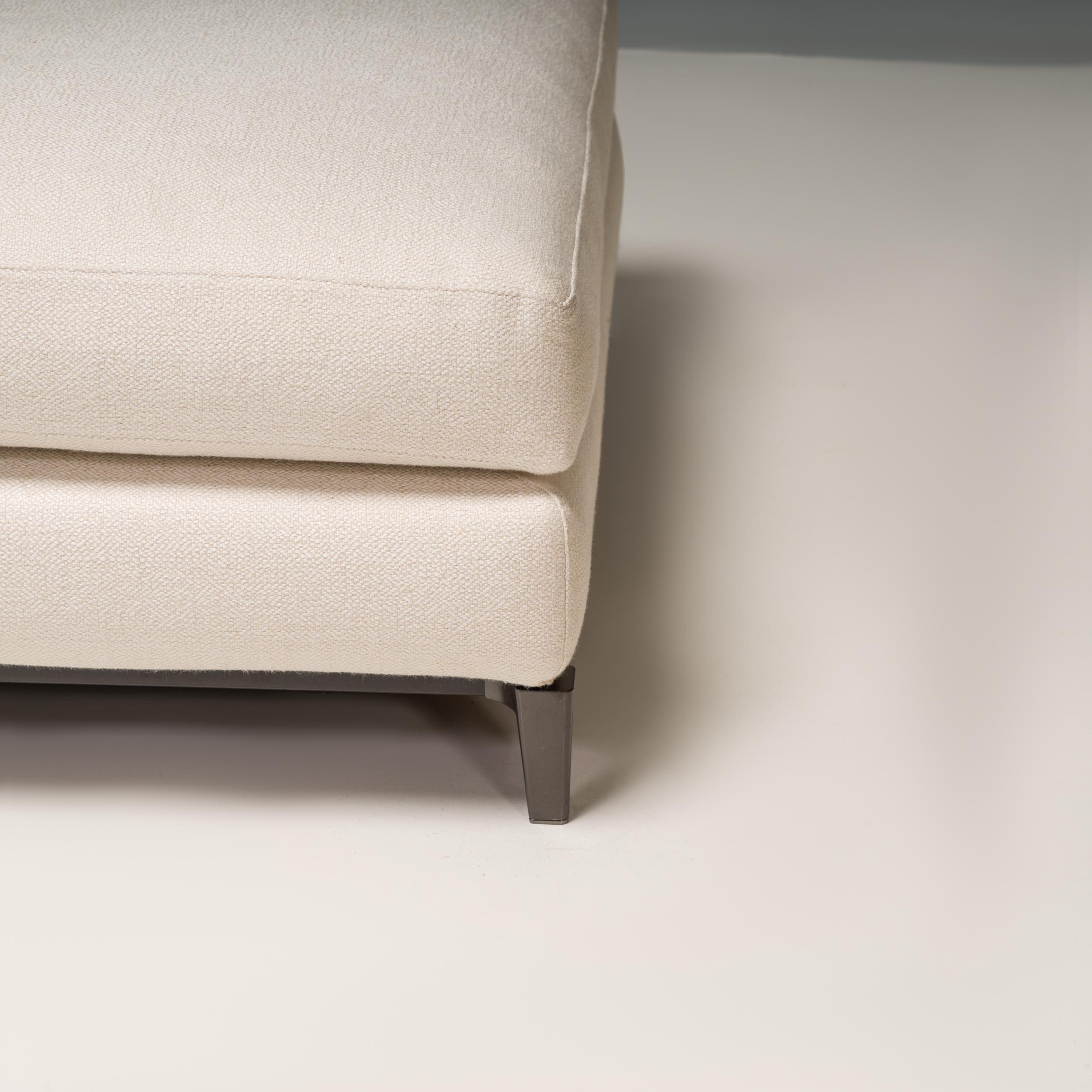 Rodolfo Dordoni for Minotti Andersen White Fabric Armless Sofa 2