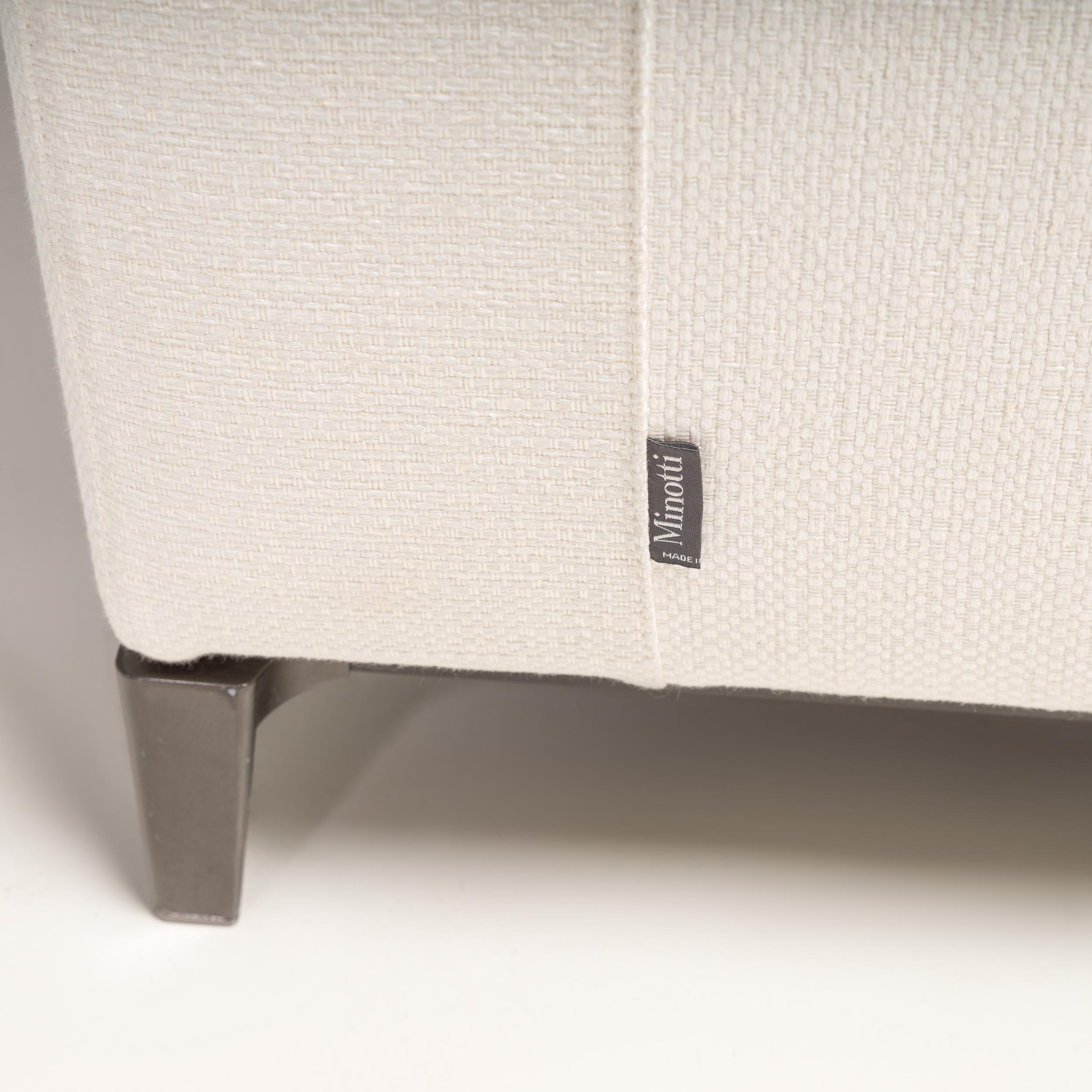 Minotti by Rodolfo Dordoni Andersen White Fabric Three Seater Sofa 1
