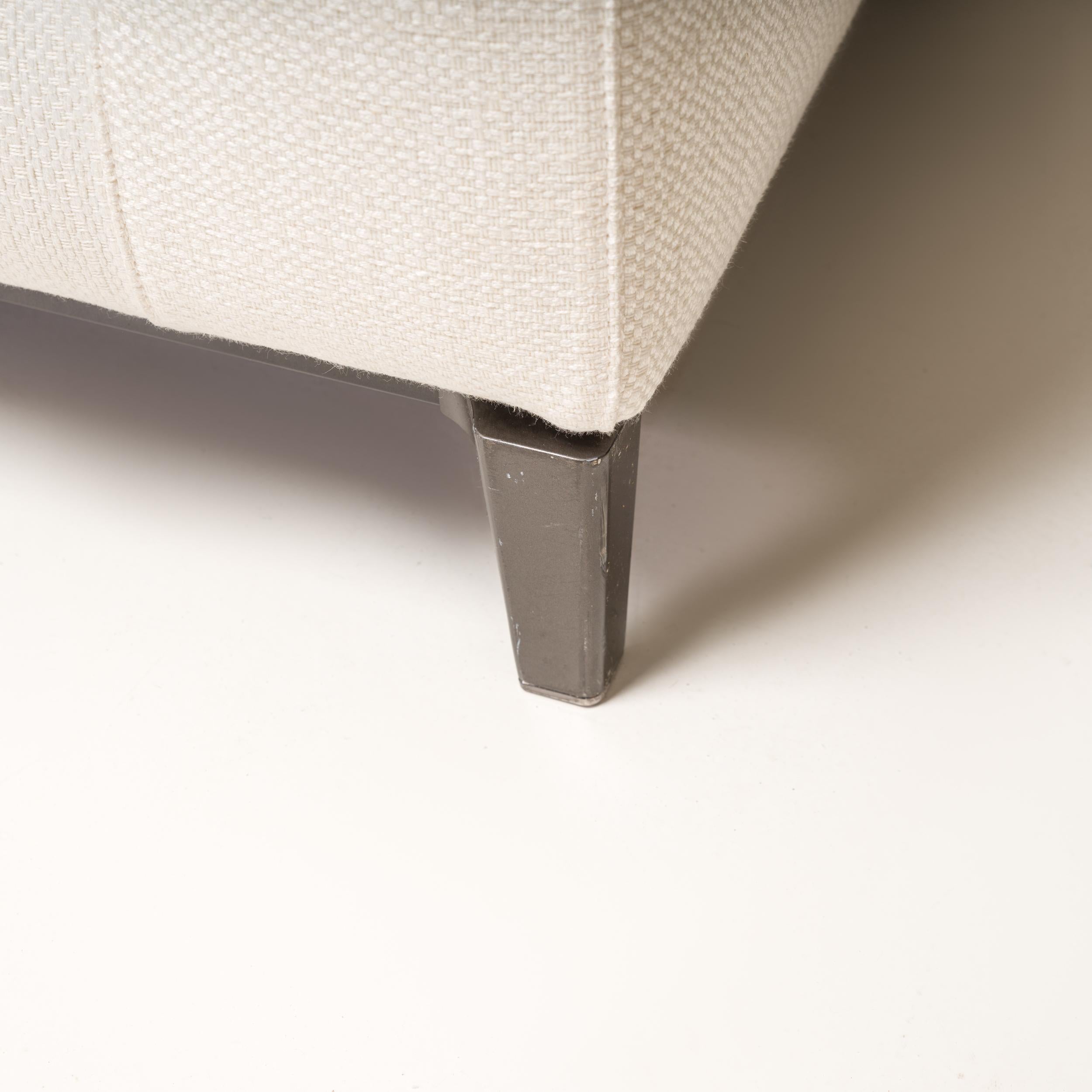 Minotti by Rodolfo Dordoni Andersen White Fabric Three Seater Sofa 3
