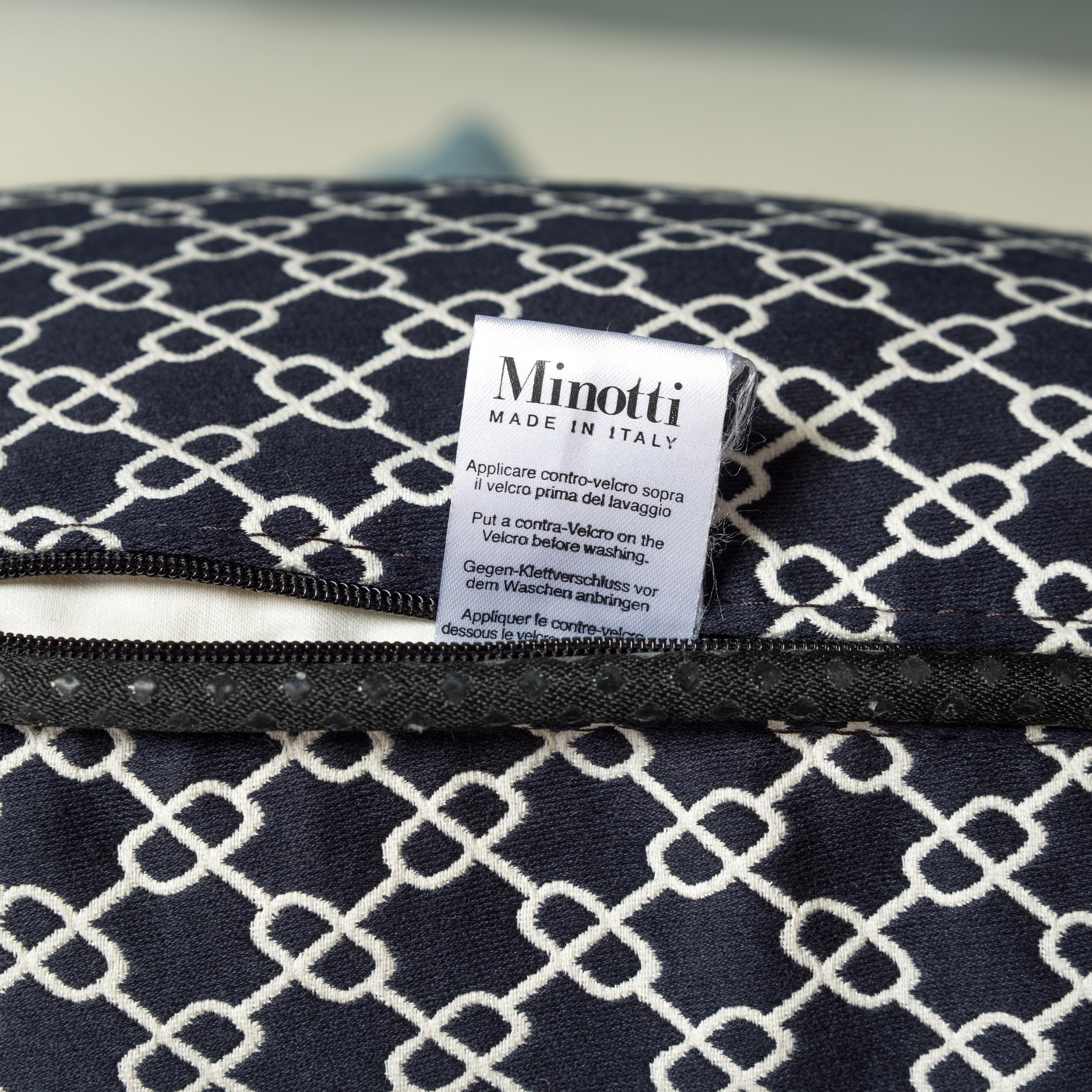  Rodolfo Dordoni for Minotti Blue Leather Seymour Low 01 Sofa For Sale 7