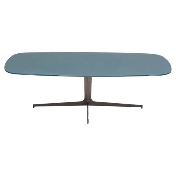 Rodolfo Dordoni for Minotti Clyfford Blue Gloss Coffee Table For Sale ...