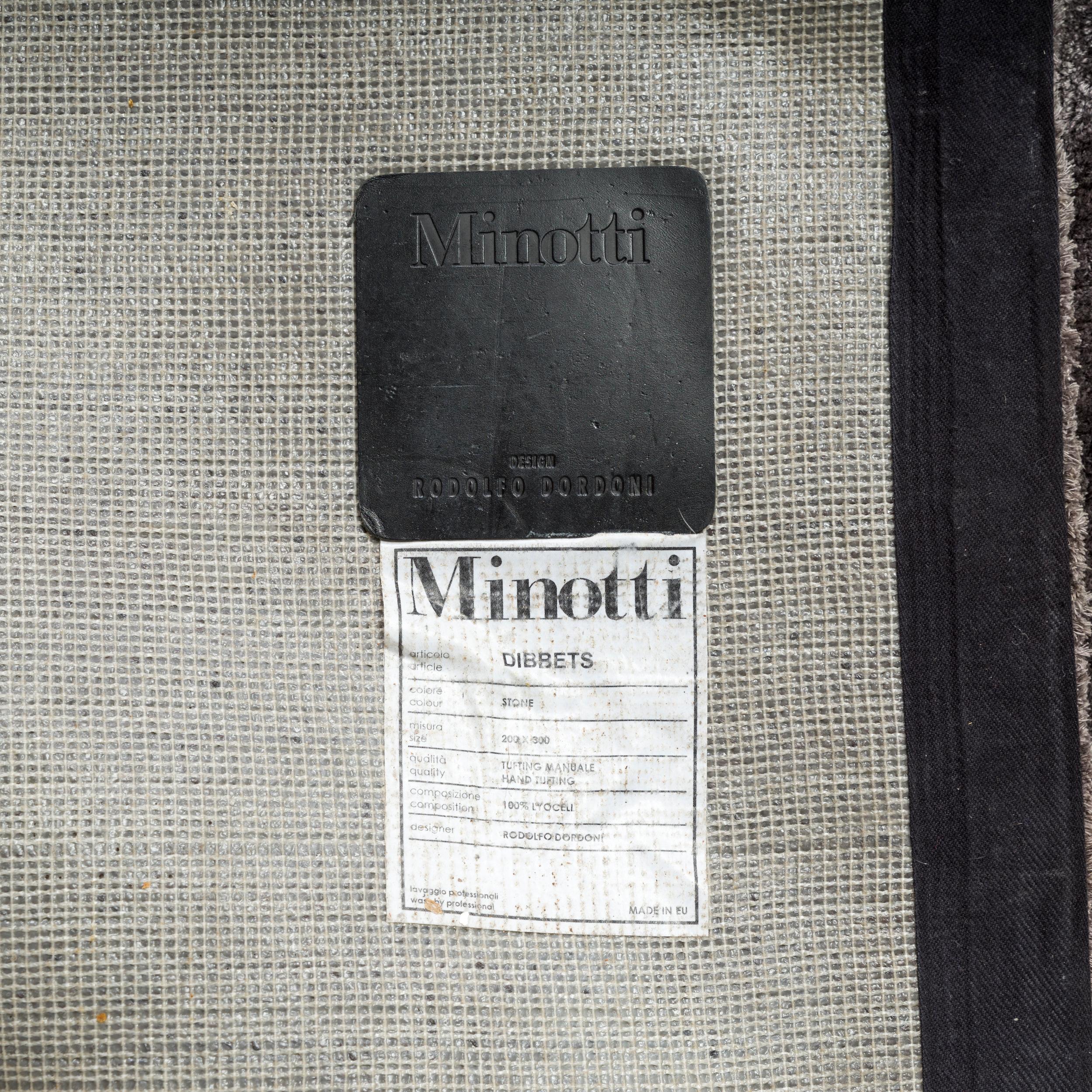 XXIe siècle et contemporain Tapis gris Dibbets de Rodolfo Dordoni pour Minotti, 300 cm x 200 cm en vente