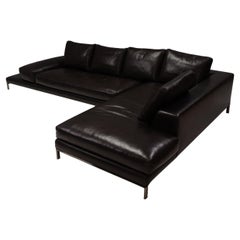 Minotti by Rodolfo Dordoni Hamilton Islands Dark Brown Leather Corner Sofa