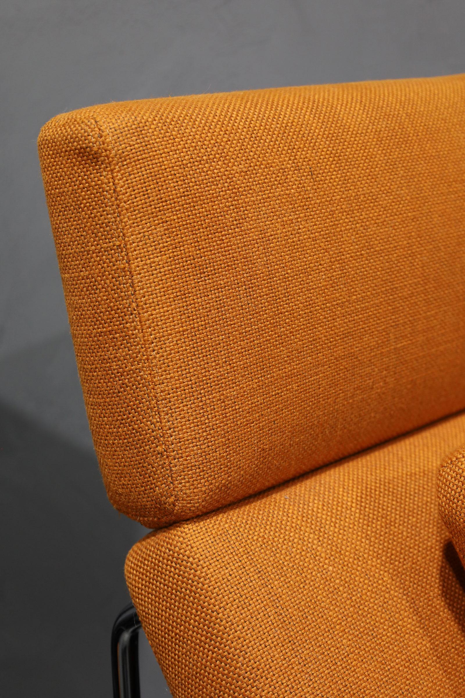 Upholstery Rodolfo Dordoni for Minotti Lounge Chairs in Orange Woven Fabric