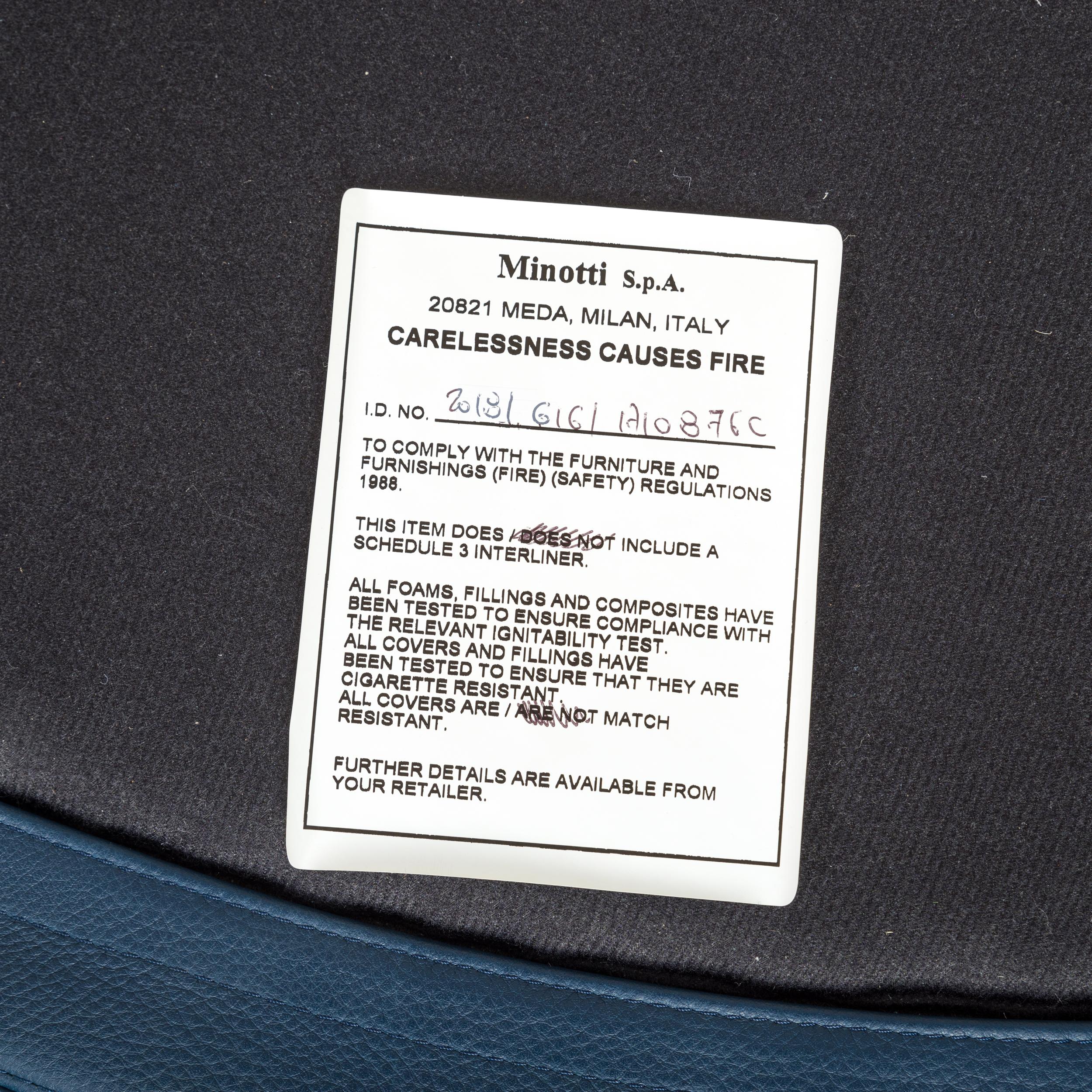 Rodolfo Dordoni for Minotti Navy Leather YANG Ottoman 3