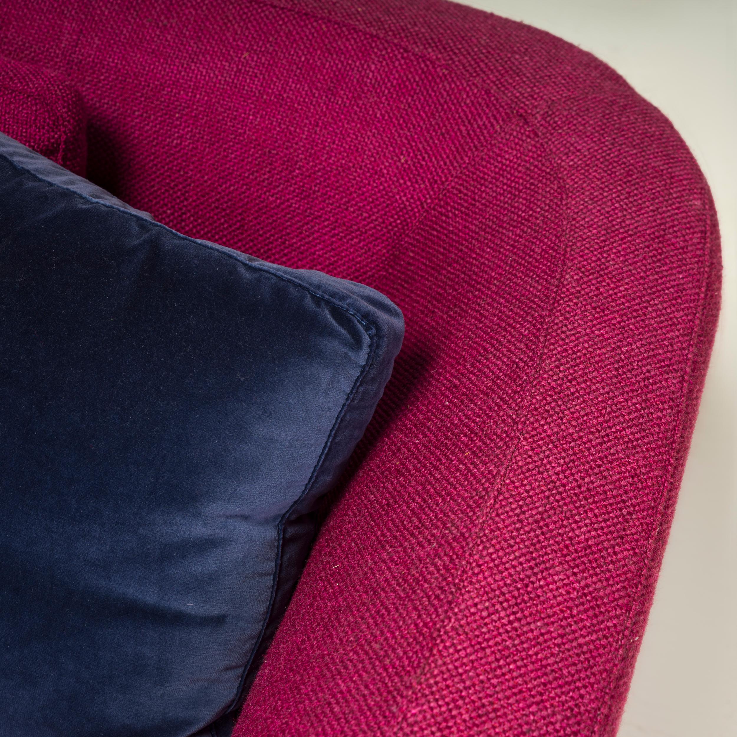  Minotti by Rodolfo Dordoni Purple Fabric Seymour Low 02 Semi Round Sofa For Sale 6