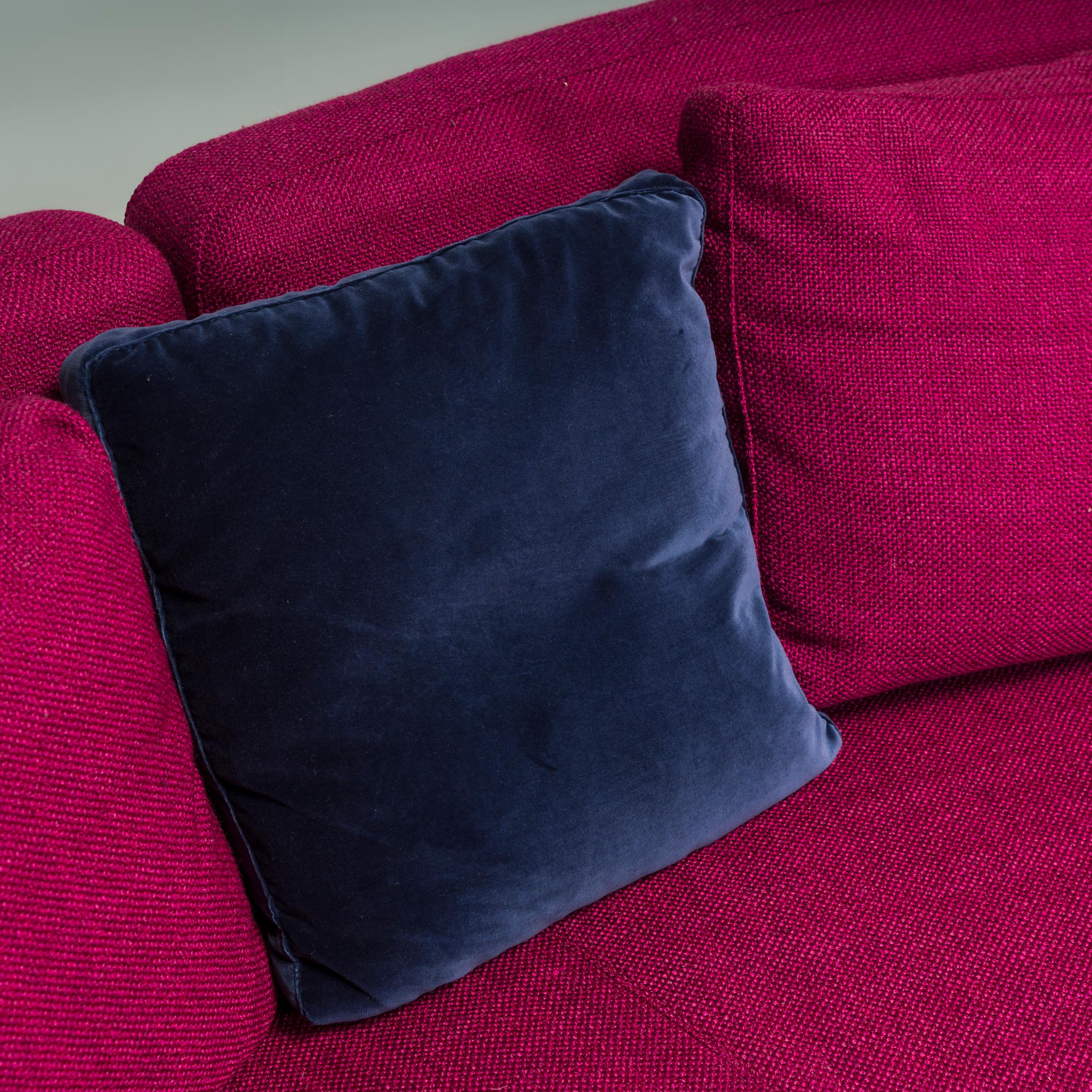  Minotti by Rodolfo Dordoni Purple Fabric Seymour Low 02 Semi Round Sofa For Sale 3