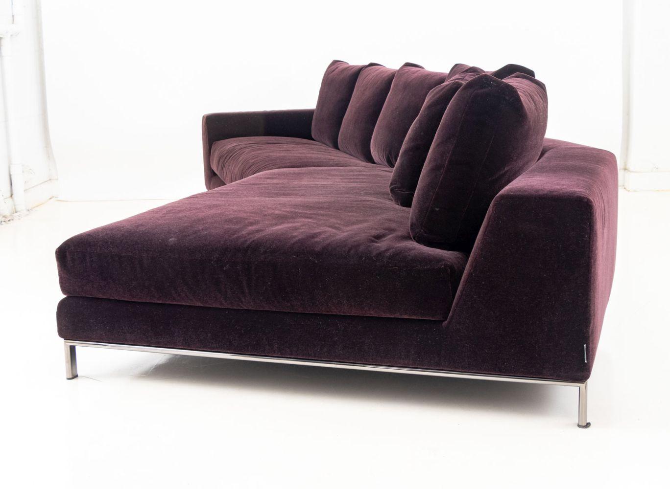 Divano componibile imbottito in mohair Rodolfo Dordoni in vendita 3