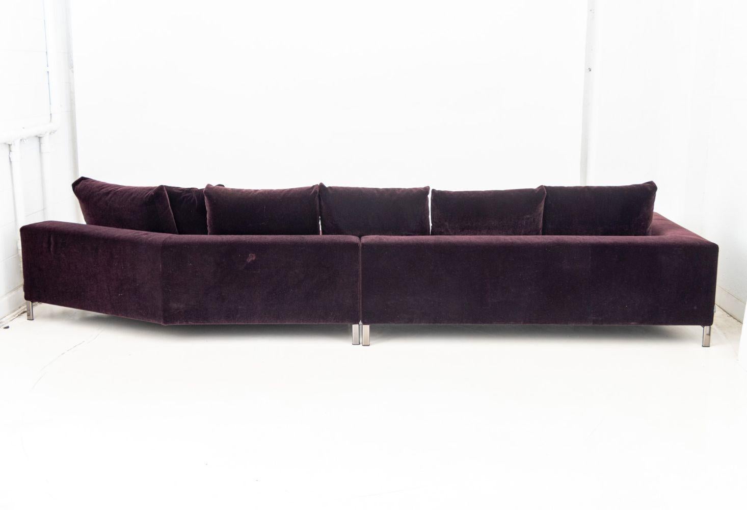 Divano componibile imbottito in mohair Rodolfo Dordoni in vendita 4