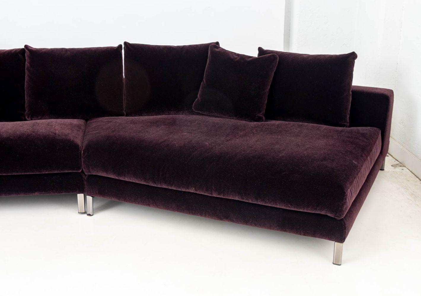 Italiano Divano componibile imbottito in mohair Rodolfo Dordoni in vendita