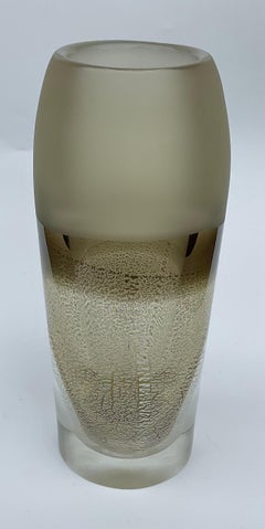Rodolfo Dordoni Murano Venini Glas ARGENTATI, ARGENTATI  Sommerso-Vase, signiert, datiert 2003