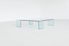 Rodolfo Dordoni “Neutra” coffee table in glass Fiam Italy 1990