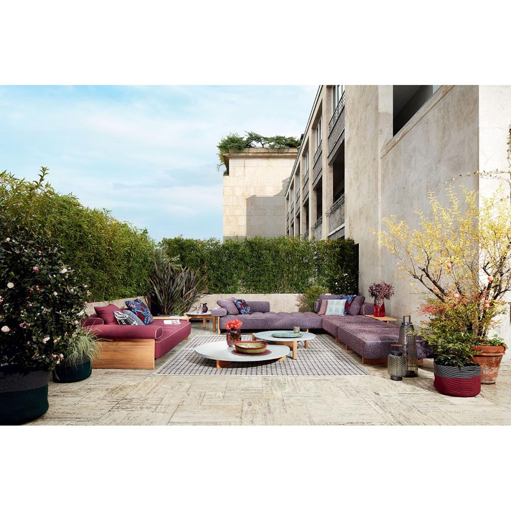 Rodolfo Dordoni ''Sail Out' Outdoor Sofa, Metal, Teak and Water-Repellent Fabric 2