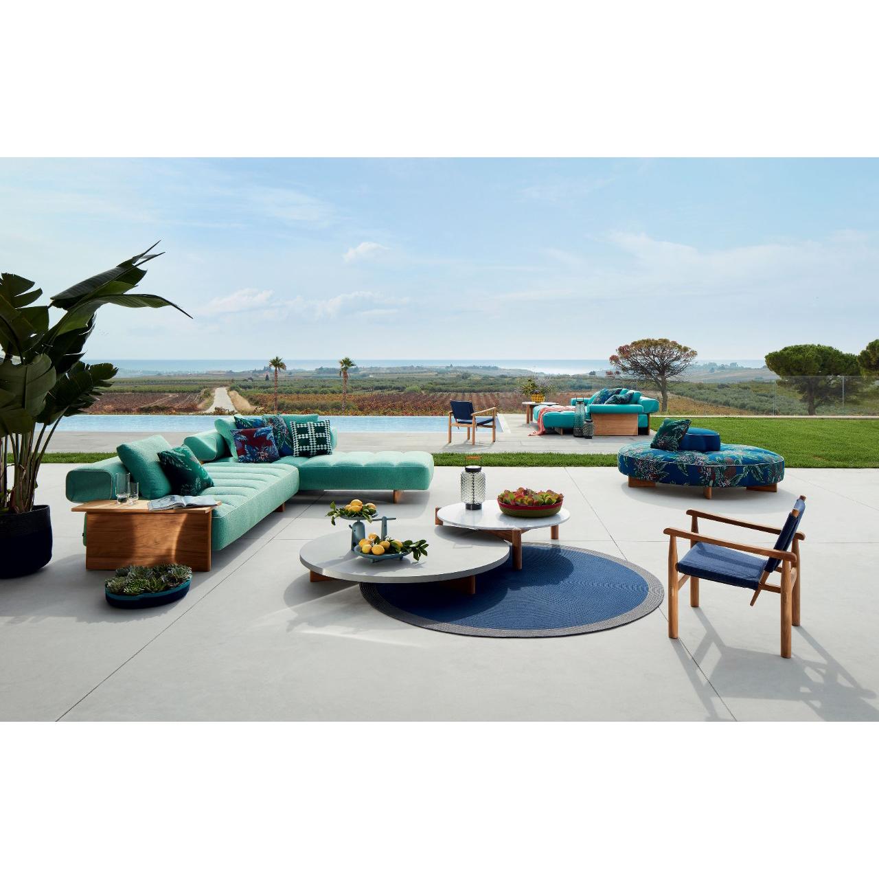 Rodolfo Dordoni ''Sail Out' Outdoor Sofa, Metal, Teak and Water-Repellent Fabric 3