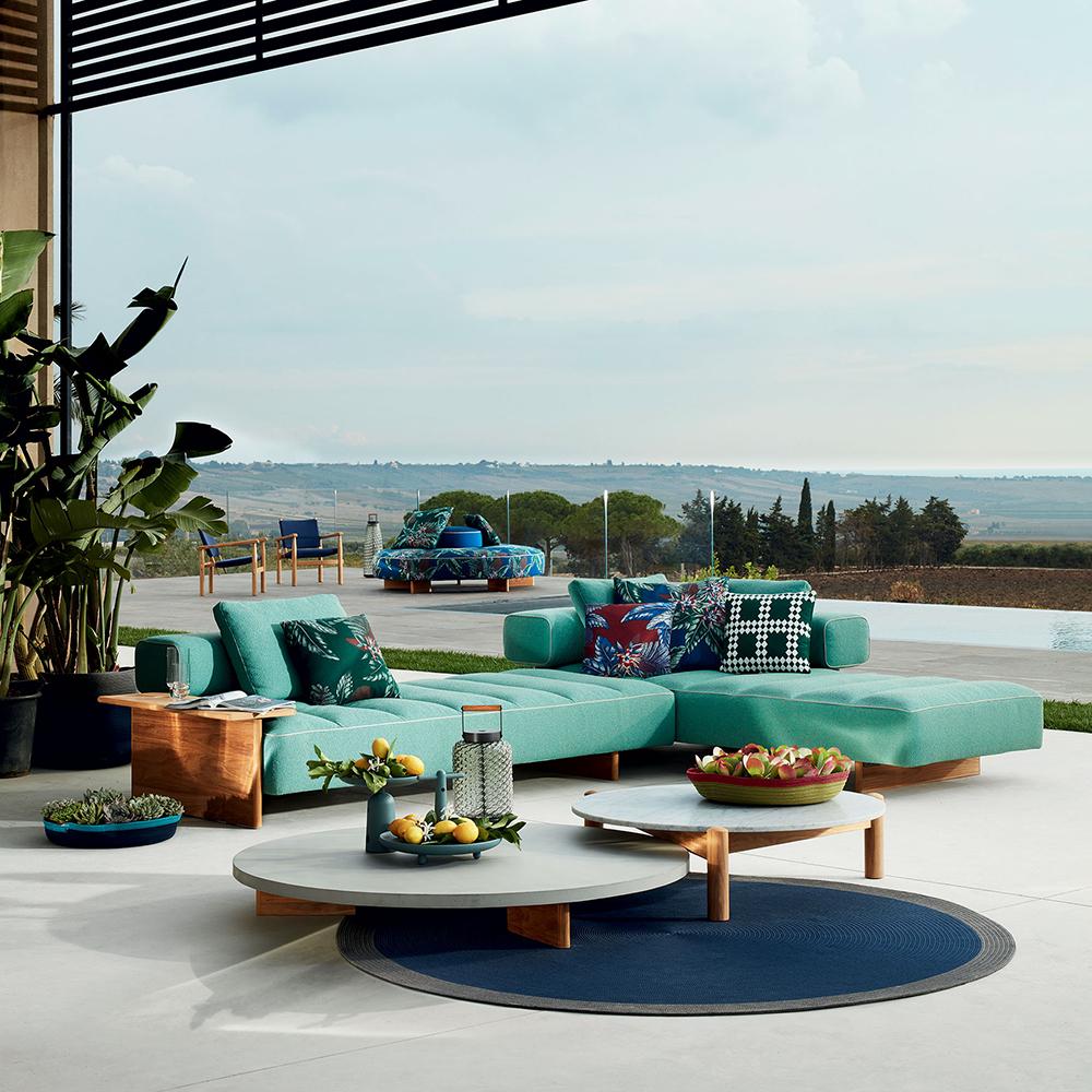 Pouf da esterno Rodolfo Dordoni ''Sail Out'', Teak e tessuto di Cassina In condizioni Nuovo in vendita a Barcelona, Barcelona