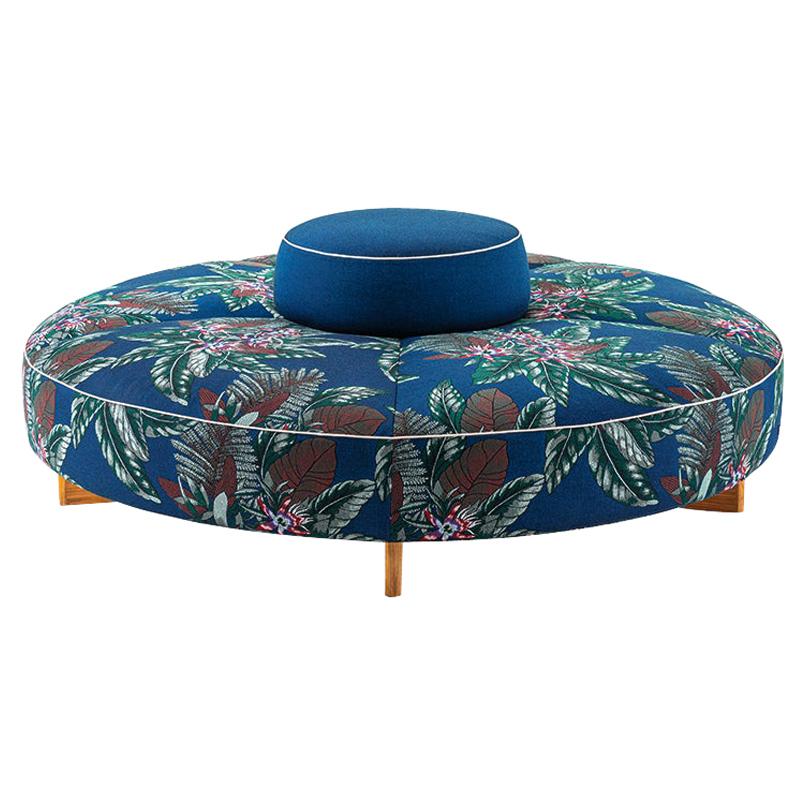 Rodolfo Dordoni ''Sail Out' Outside Ottoman, Teak and Fabric by Cassina