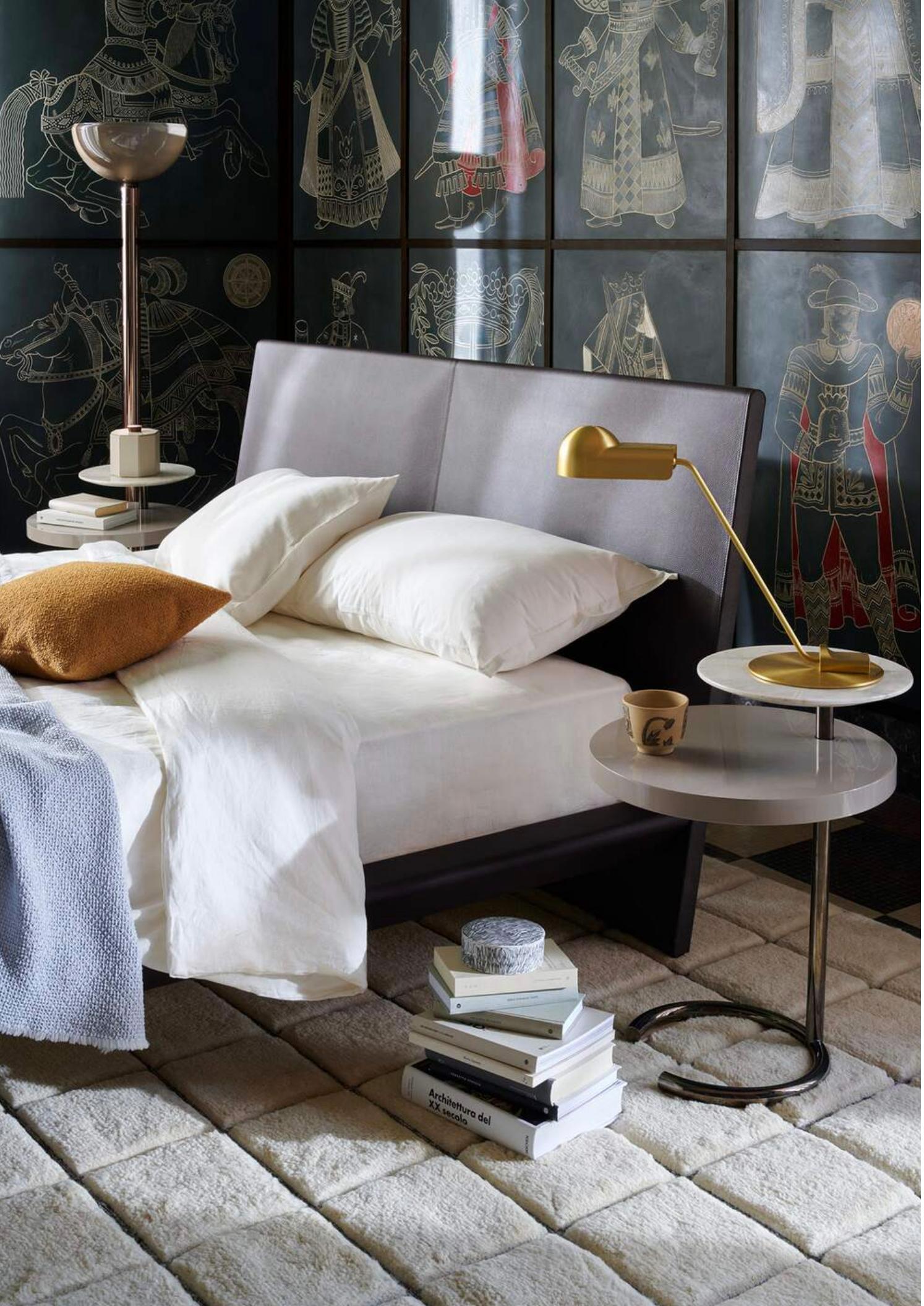 Rodolfo Dordoni Set of Three Acute Bed, Wood Bench and Nightstand For Cassina For Sale 10