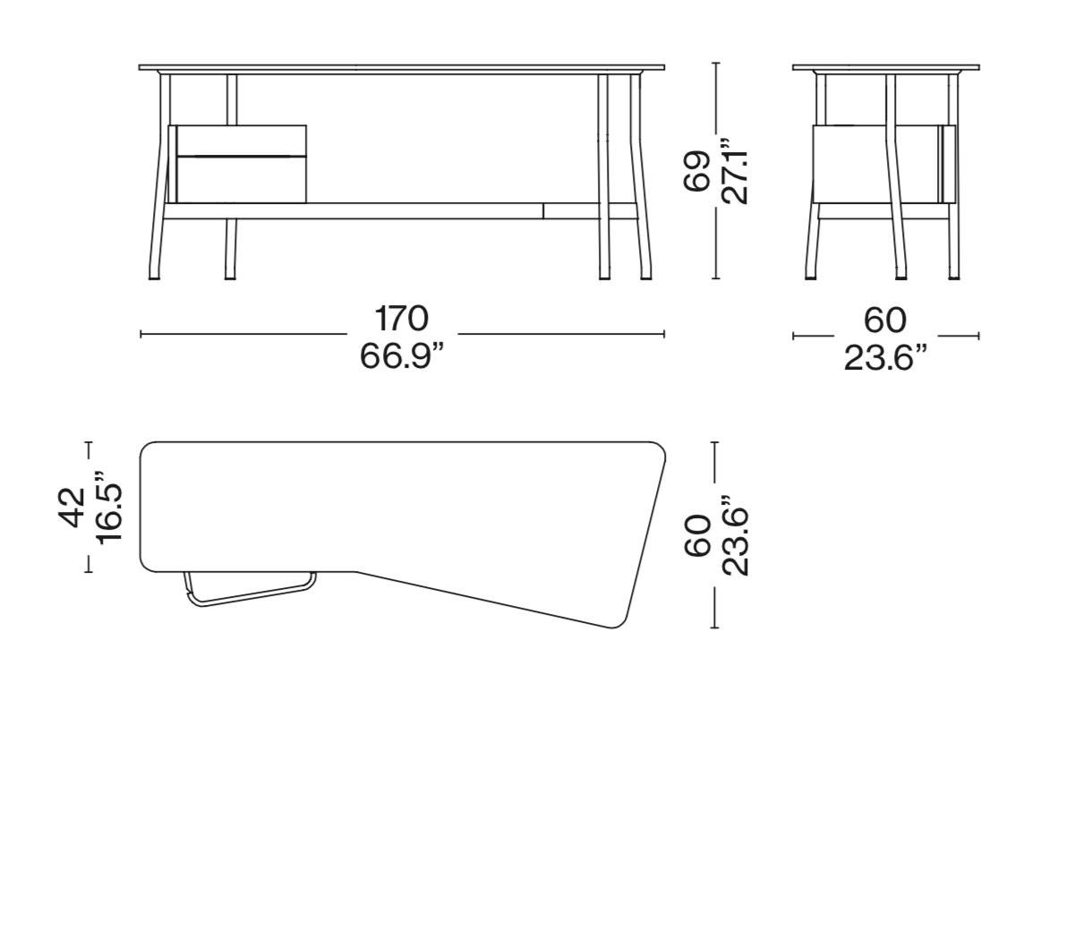 Rodolfo Dordoni Sled Desk Table For Cassina For Sale 7
